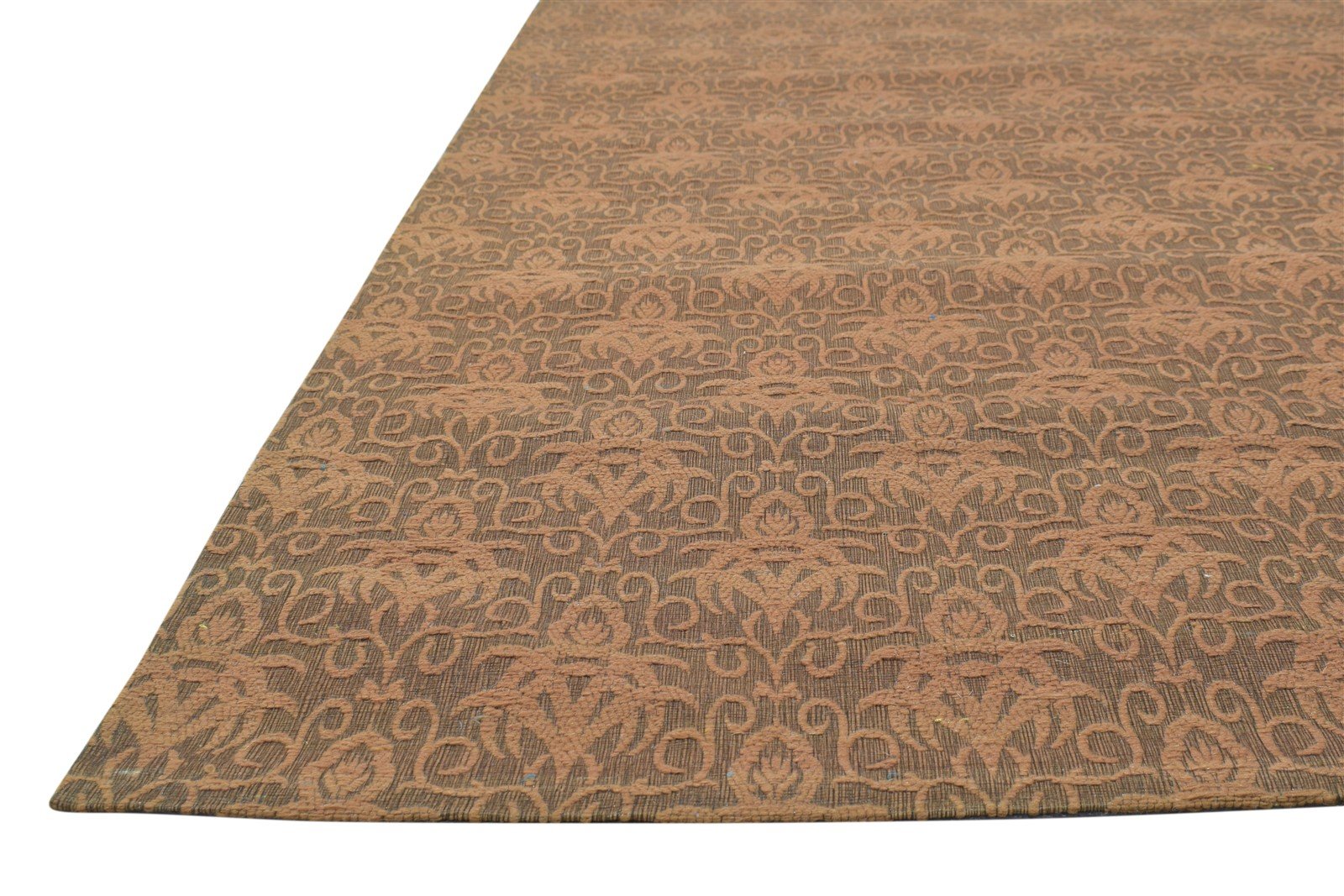 Wool / Silk Rust Rug 5X7 Modern Jacquard Loom French Floral Room Size Carpet 