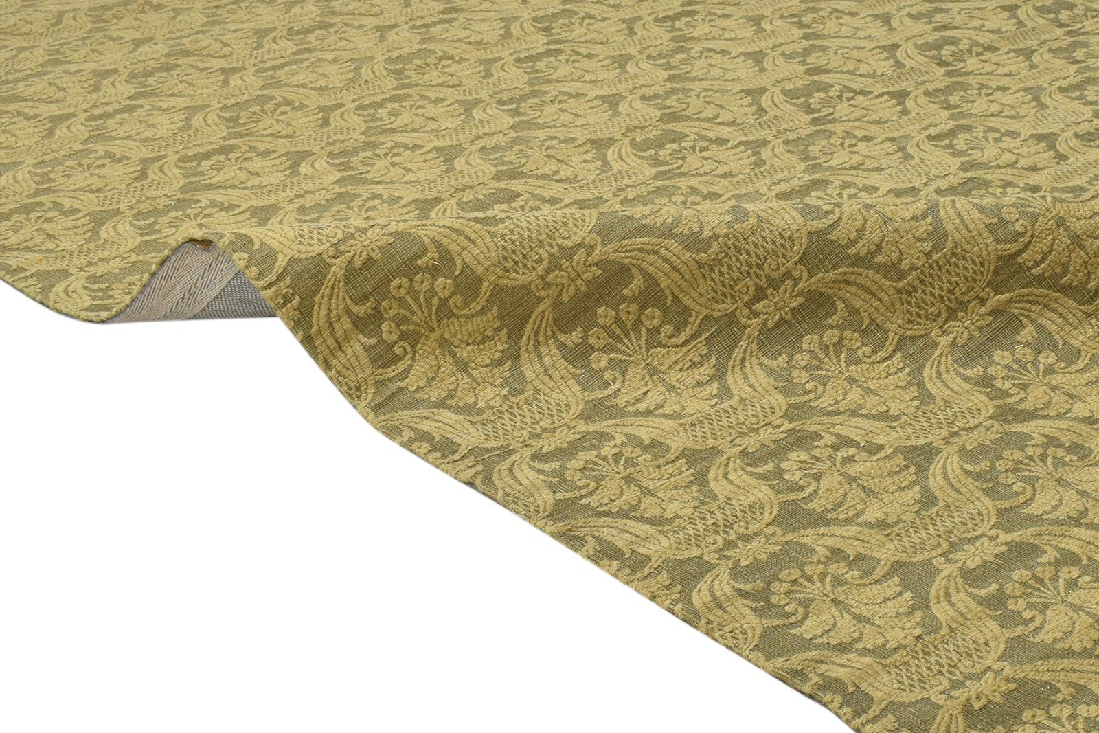 Gold Wool / Silk Rug 5X7 Modern Jacquard Loom French Damask Room Size Carpet 