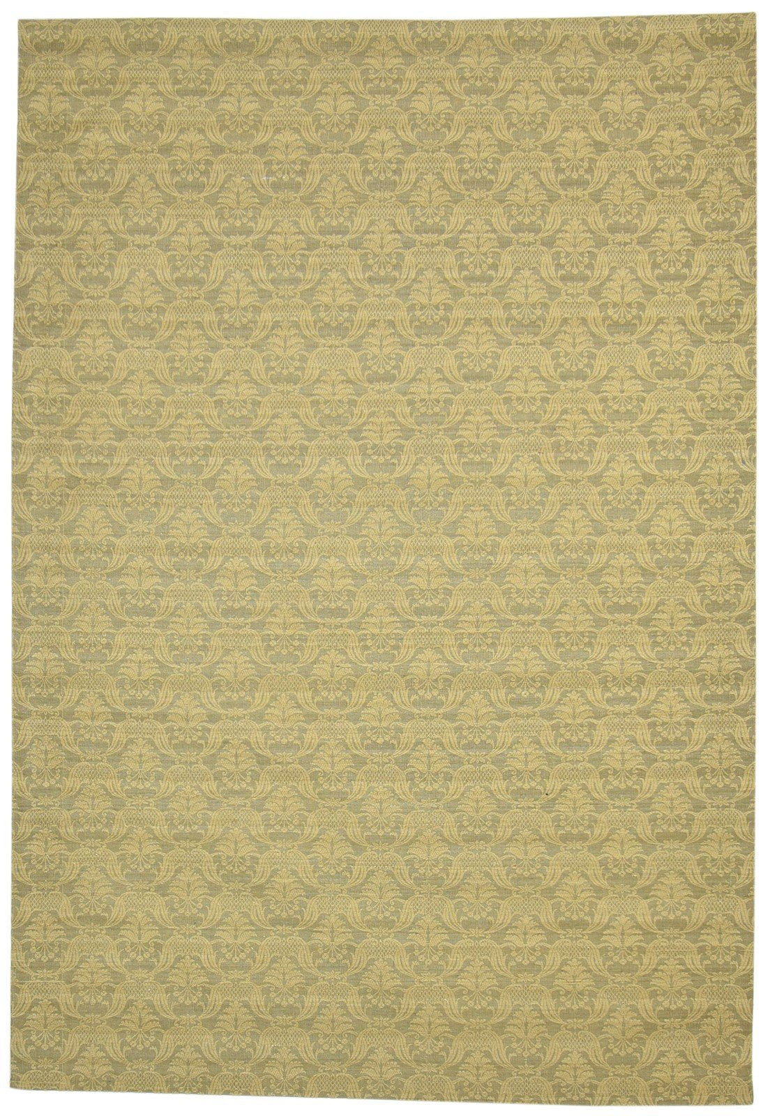 Gold Wool / Silk Rug 5X7 Modern Jacquard Loom French Damask Room Size Carpet 