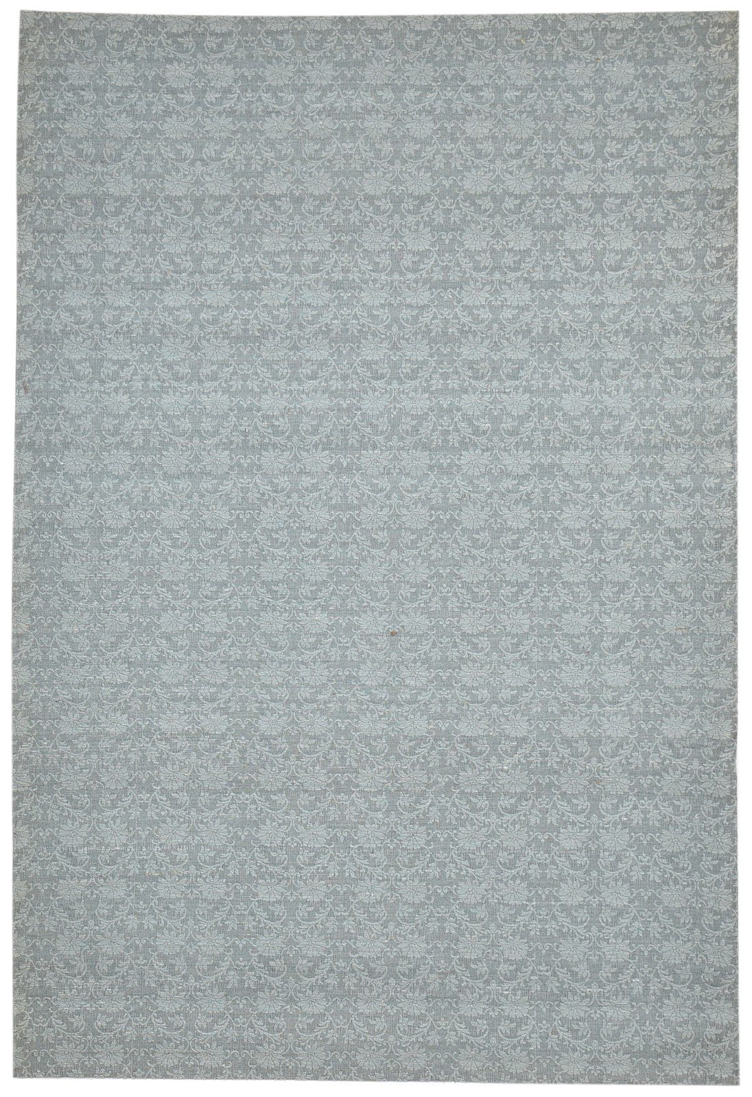 Wool / Silk Grey Rug 5X7 Modern Jacquard Loom French Damask Room Size Carpet 