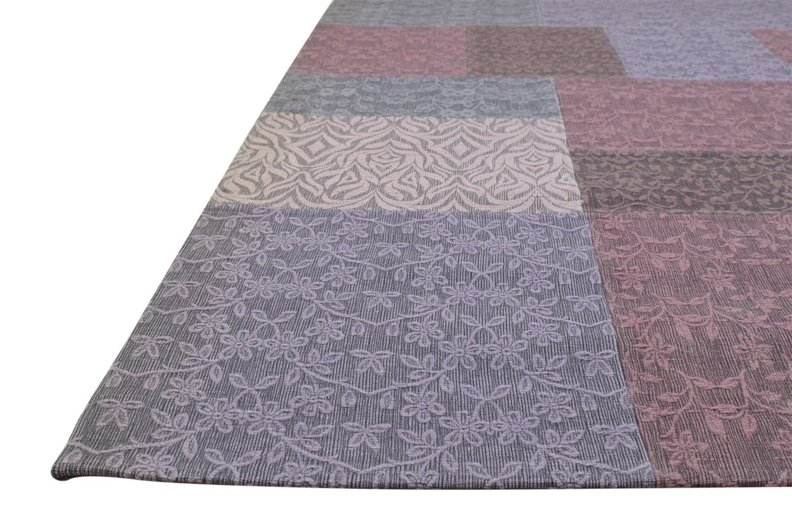 5X7 Rug Wool / Silk Purple Modern Jacquard Loom French Floral Room Size Carpet 