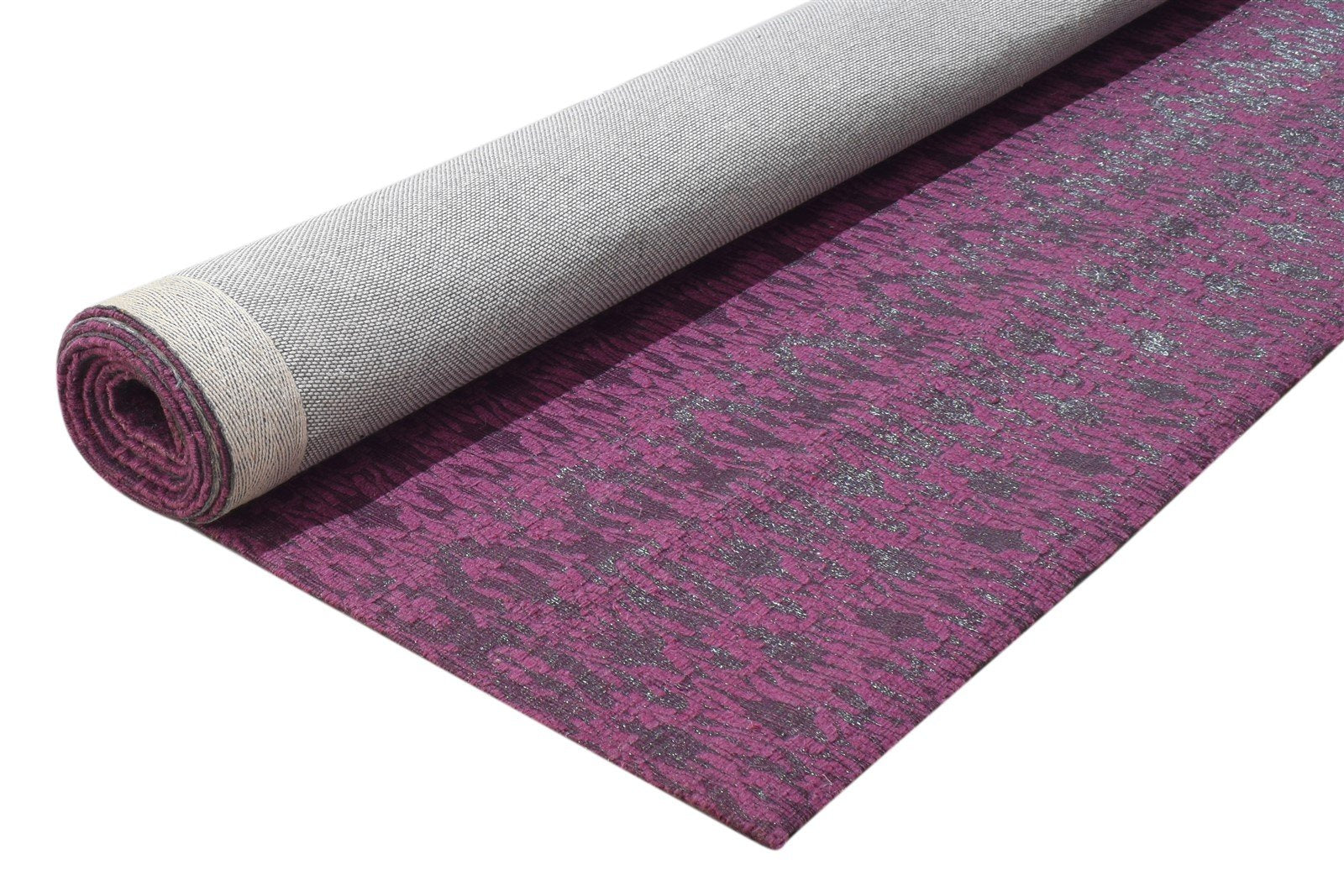 Wool / Silk Purple Rug 5X7 Modern Jacquard Loom French Floral Room Size Carpet 