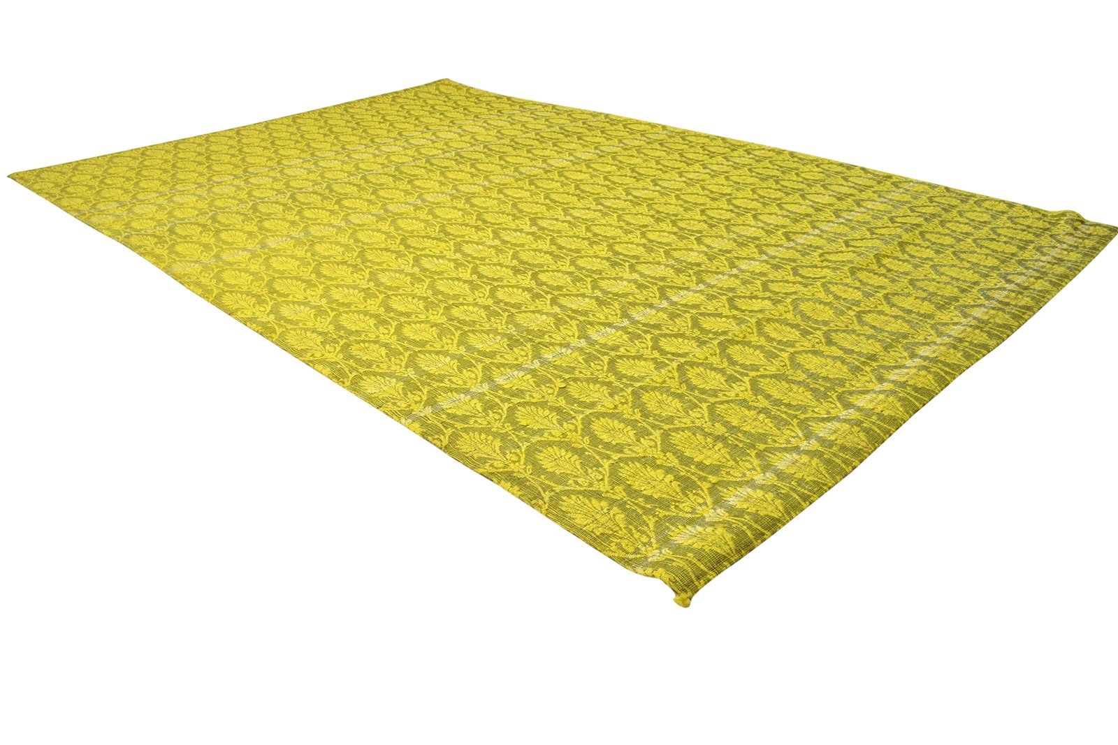 100% Wool / Art Silk Yellow Rug 5X7 Modern Jacquard Loom French Floral Room Size 