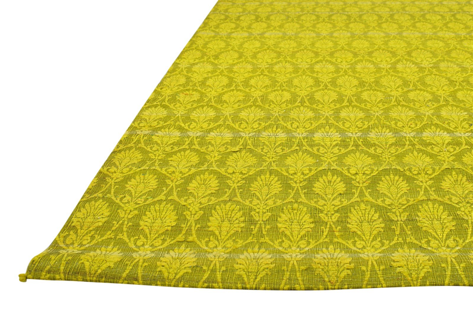 100% Wool / Art Silk Yellow Rug 5X7 Modern Jacquard Loom French Floral Room Size 