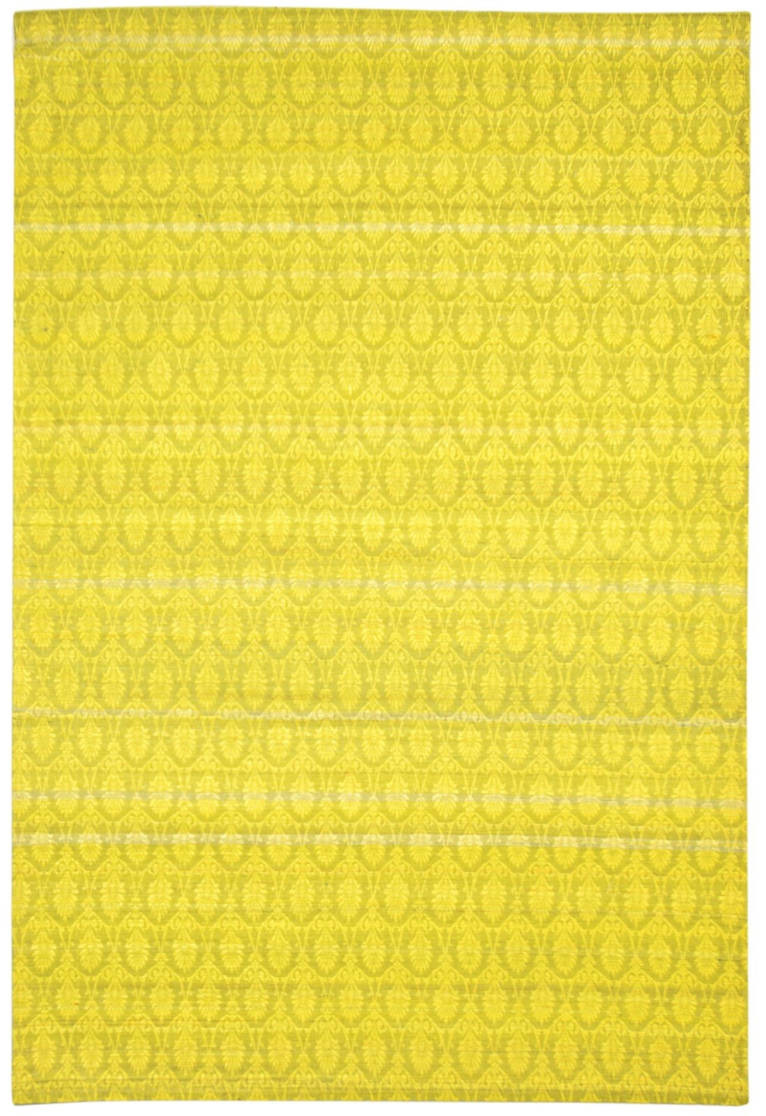 100% Wool / Art Silk Yellow Rug 5X7 Modern Jacquard Loom French Floral Room Size 