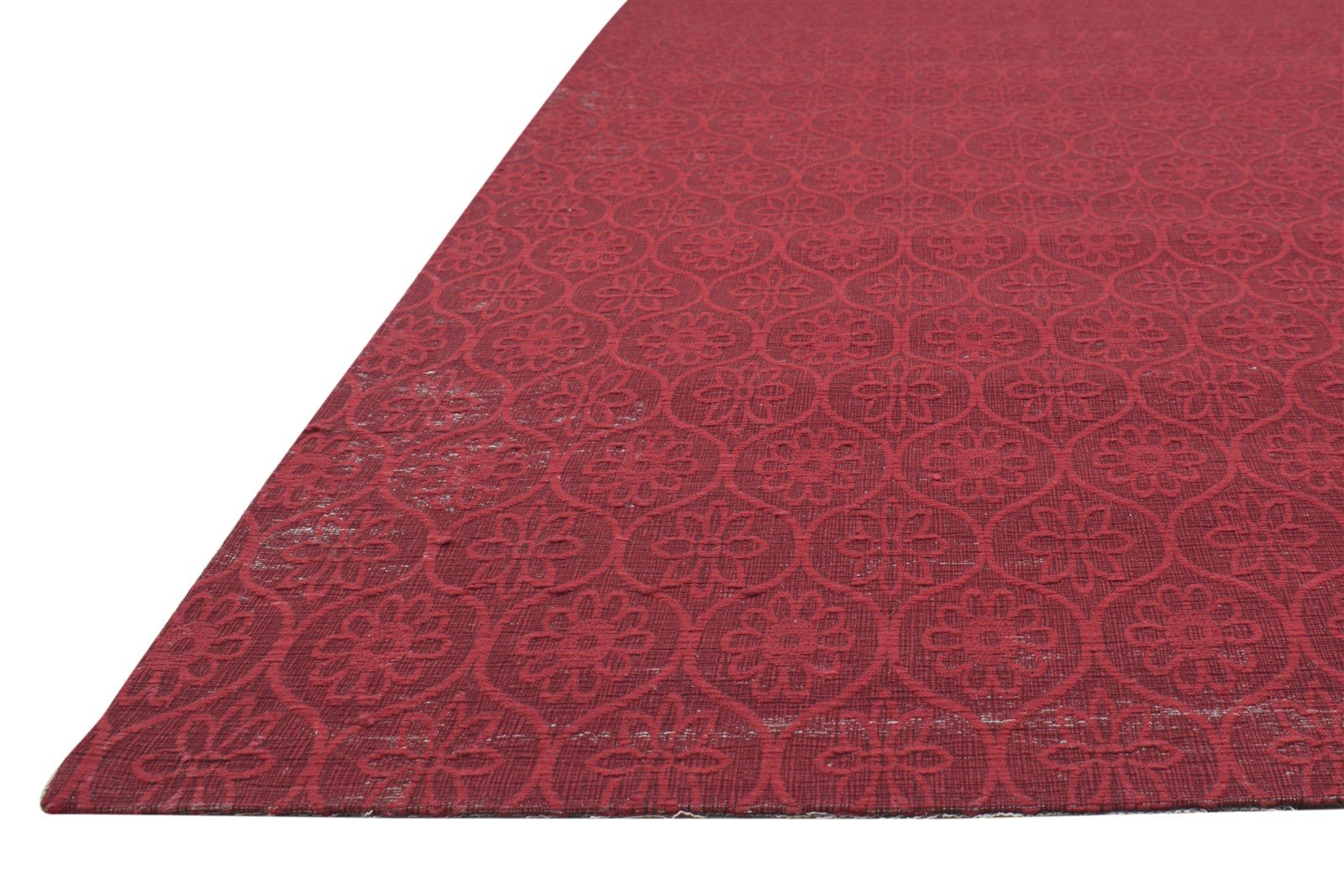 Red Wool / Silk Rug 5' X 7' Modern Jacquard Loom French Floral Room Size Carpet 