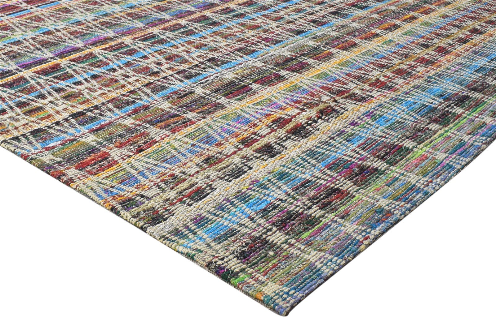 Wool / Silk Color Rug 5X7 Modern Jacquard Loom Bohemian Diamond Room Size 