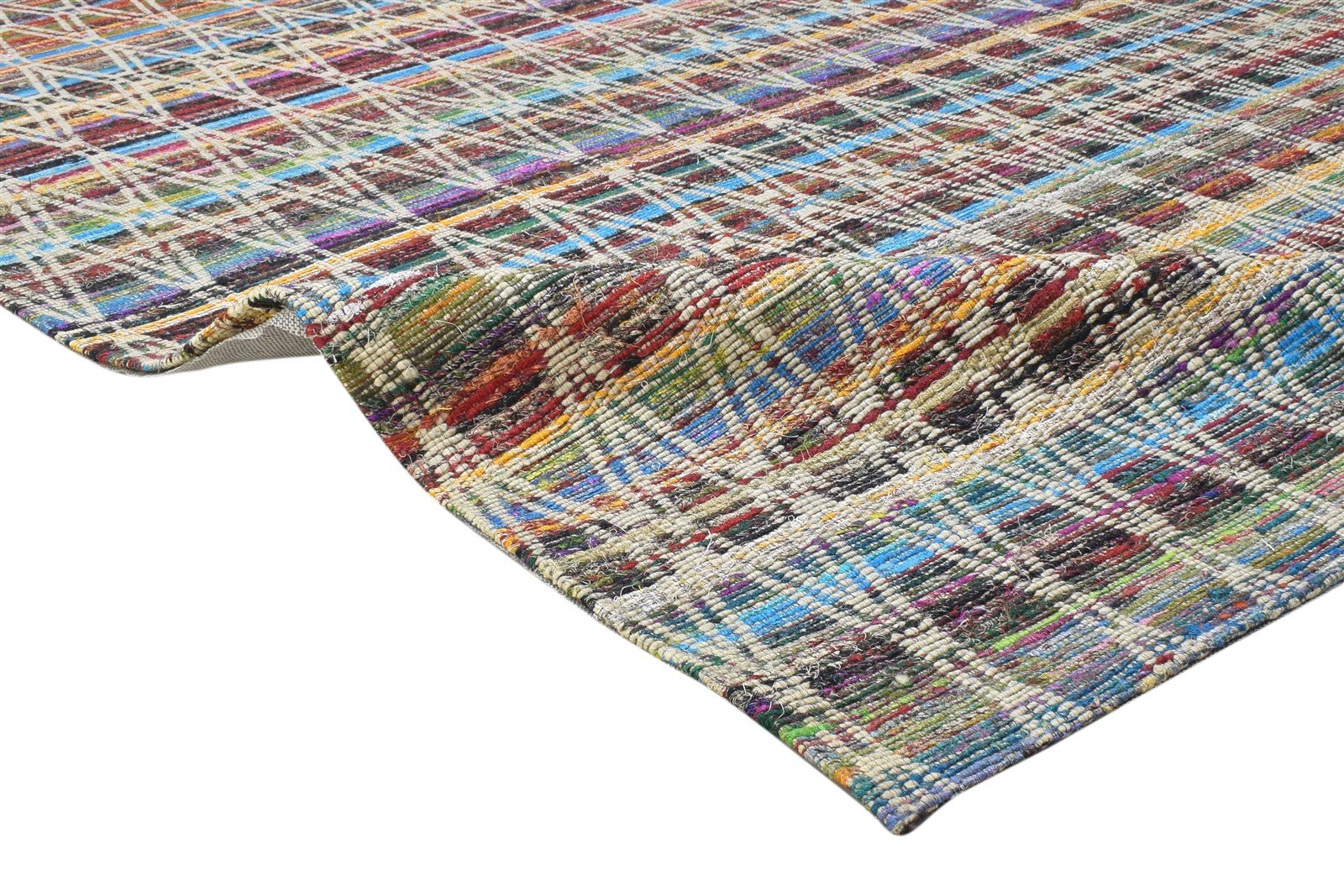 Wool / Silk Color Rug 5X7 Modern Jacquard Loom Bohemian Diamond Room Size 