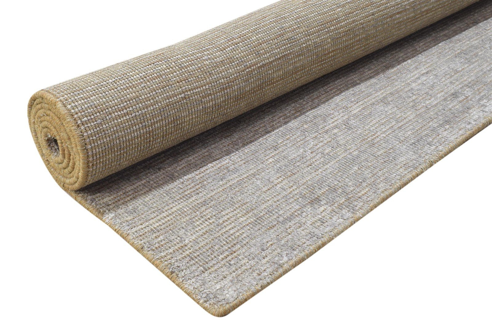 Hand Woven Grey Jute / Silk Rug 6X8 Modern Scandinavian Solid Room Size Carpet 