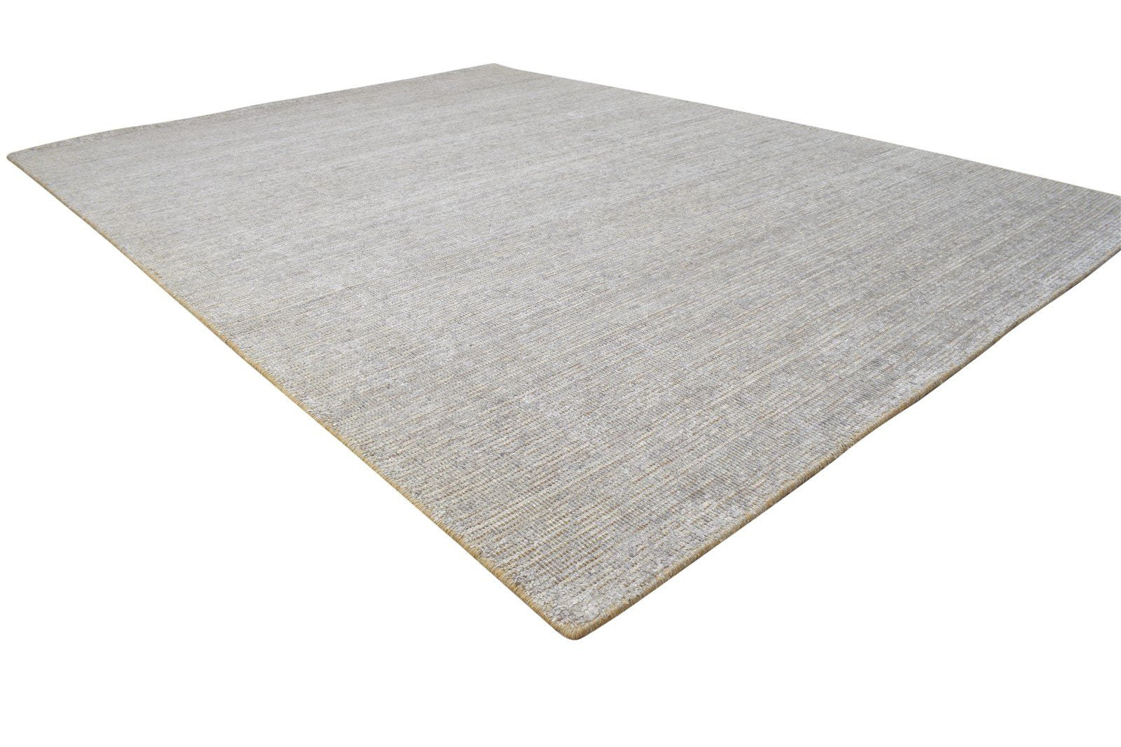 Hand Woven Grey Jute / Silk Rug 6X8 Modern Scandinavian Solid Room Size Carpet 