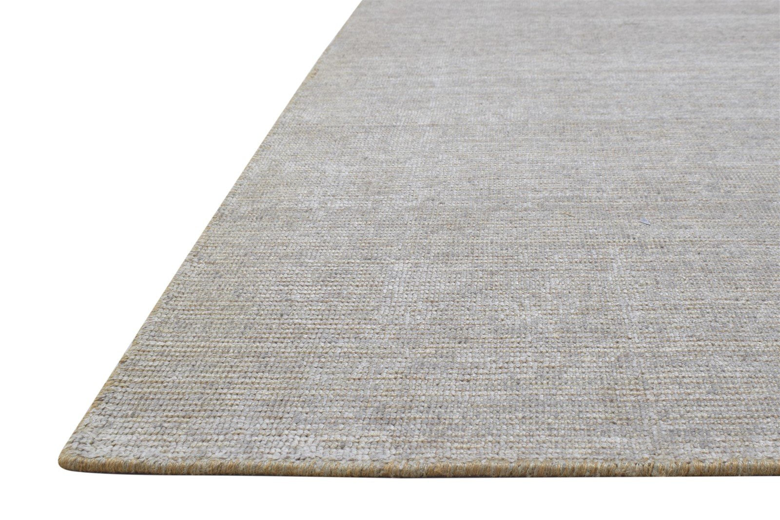 Hand Woven Grey Jute / Silk Rug 6X8 Modern Scandinavian Solid Room Size Carpet 