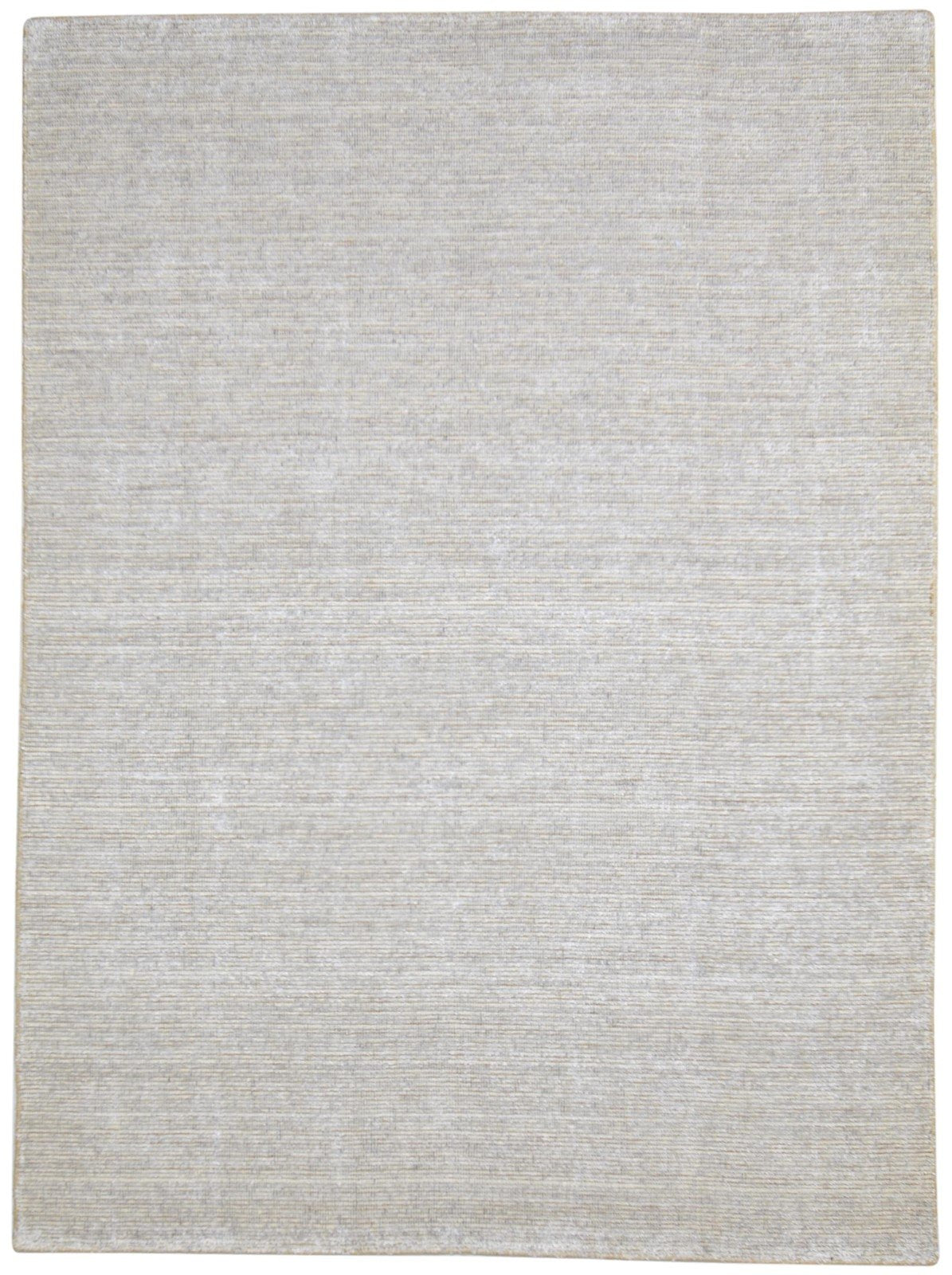 Hand Woven Grey Jute / Silk Rug 6X8 Modern Scandinavian Solid Room Size Carpet 