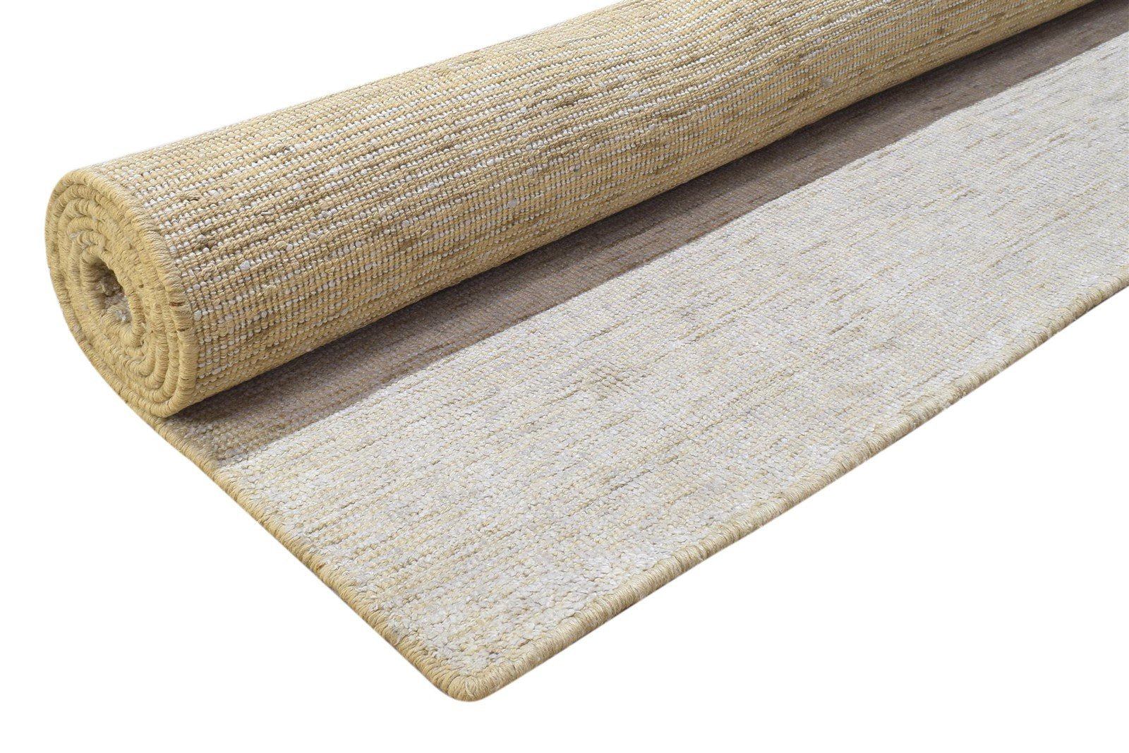 Jute / Silk Sand Rug 6X9 Modern Hand Woven Scandinavian Solid Room Size Carpet 