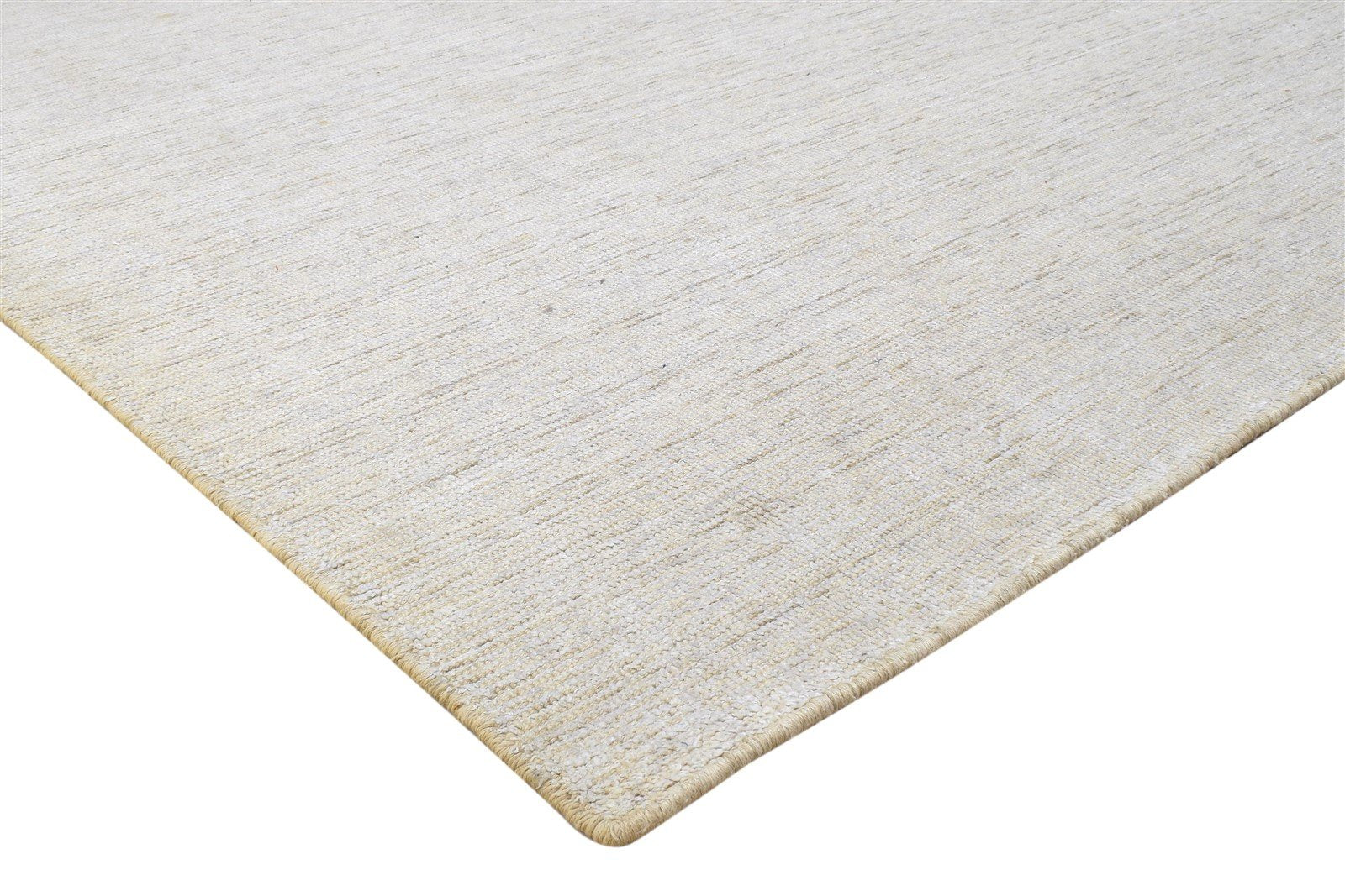 Jute / Silk Sand Rug 6X9 Modern Hand Woven Scandinavian Solid Room Size Carpet 