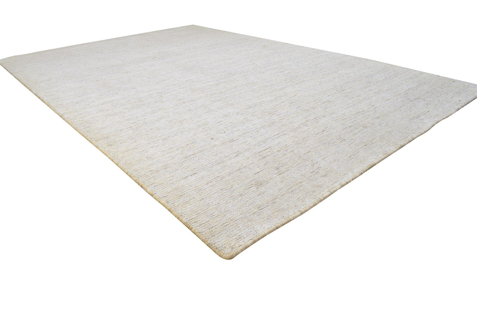 Jute / Silk Sand Rug 6X9 Modern Hand Woven Scandinavian Solid Room Size Carpet 