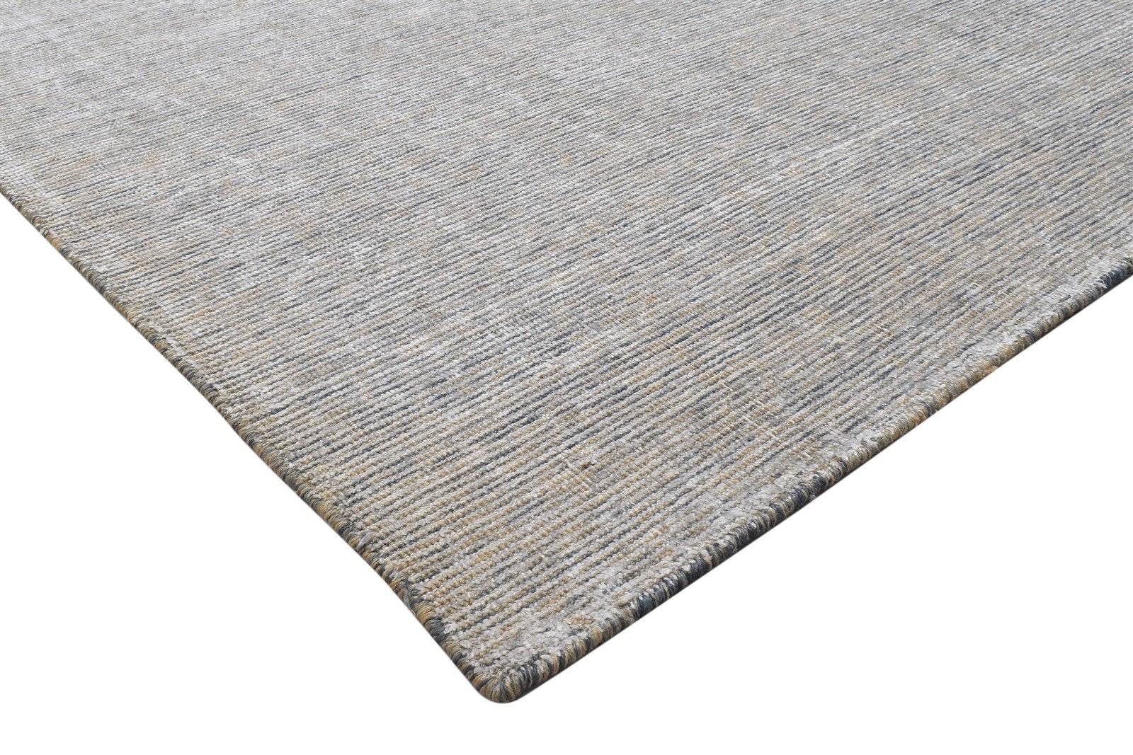 6X9 Rug Jute / Silk Grey Modern Hand Woven Scandinavian Solid Room Size Carpet 