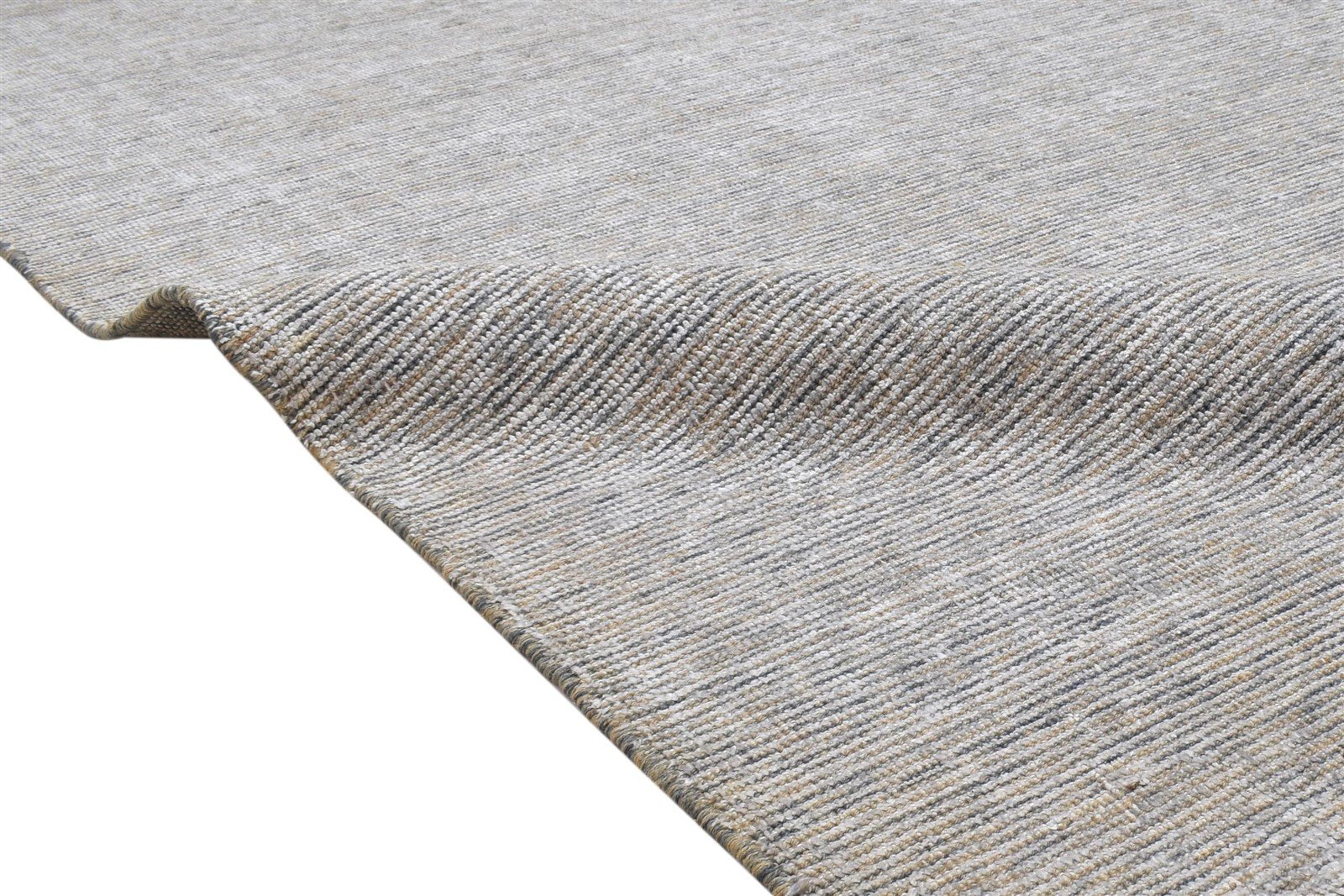 6X9 Rug Jute / Silk Grey Modern Hand Woven Scandinavian Solid Room Size Carpet 