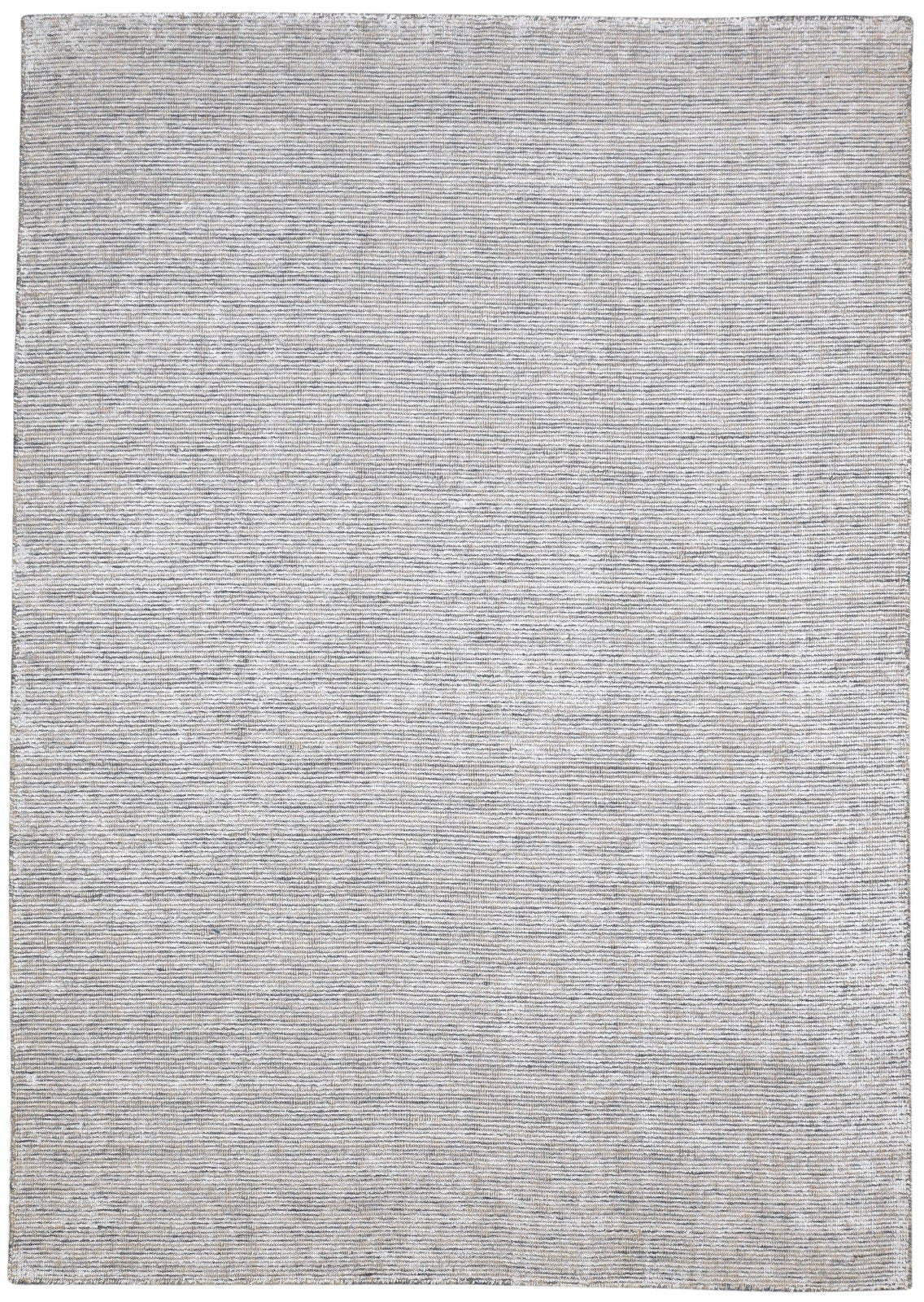 6X9 Rug Jute / Silk Grey Modern Hand Woven Scandinavian Solid Room Size Carpet 