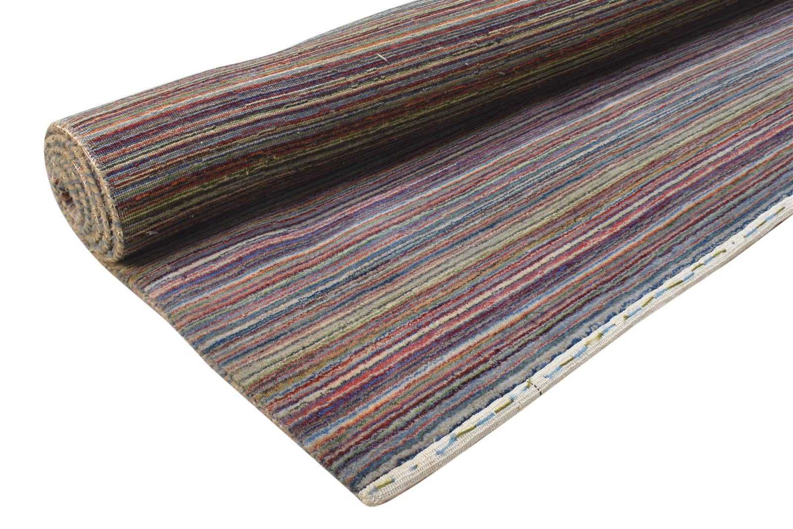 6' X 8' Rug Wool Multi Color Modern Hand Woven Bohemian Striped Room Size Carpet 