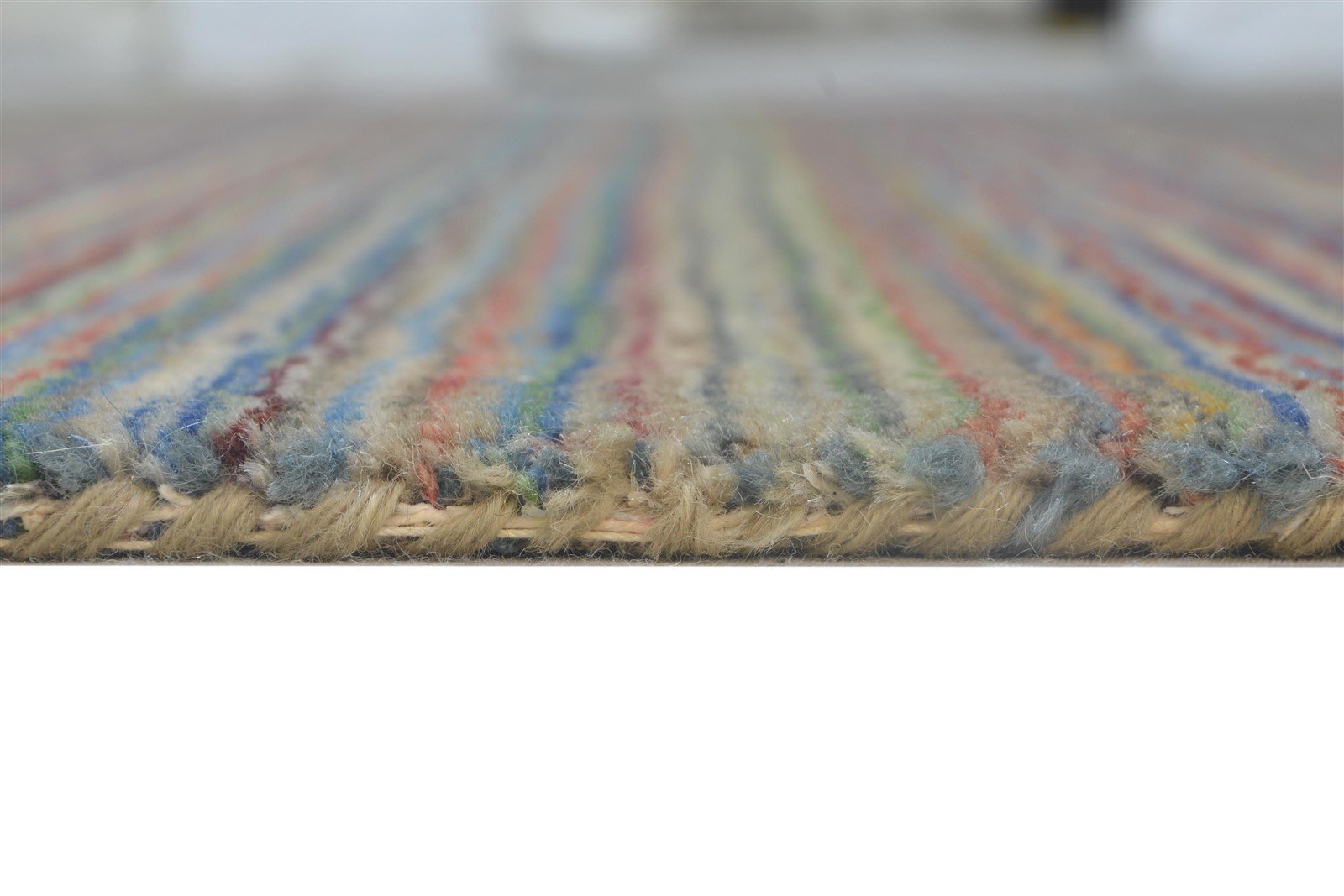 6' X 8' Rug Wool Multi Color Modern Hand Woven Bohemian Striped Room Size Carpet 