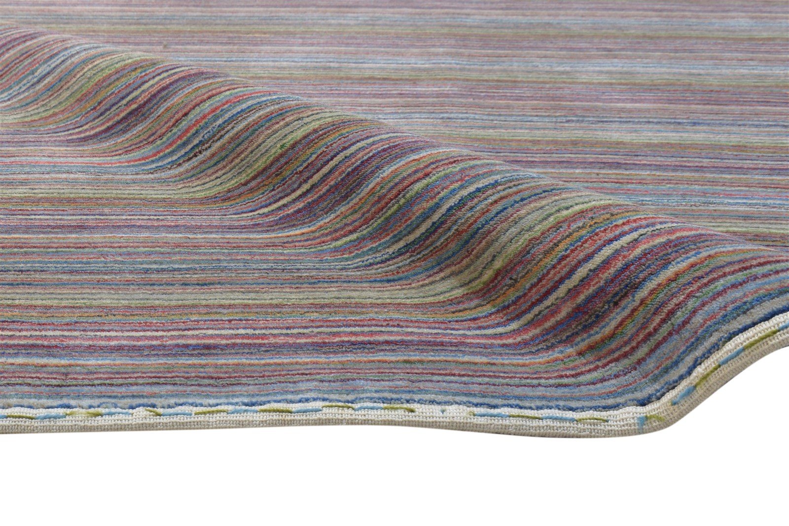 6' X 8' Rug Wool Multi Color Modern Hand Woven Bohemian Striped Room Size Carpet 