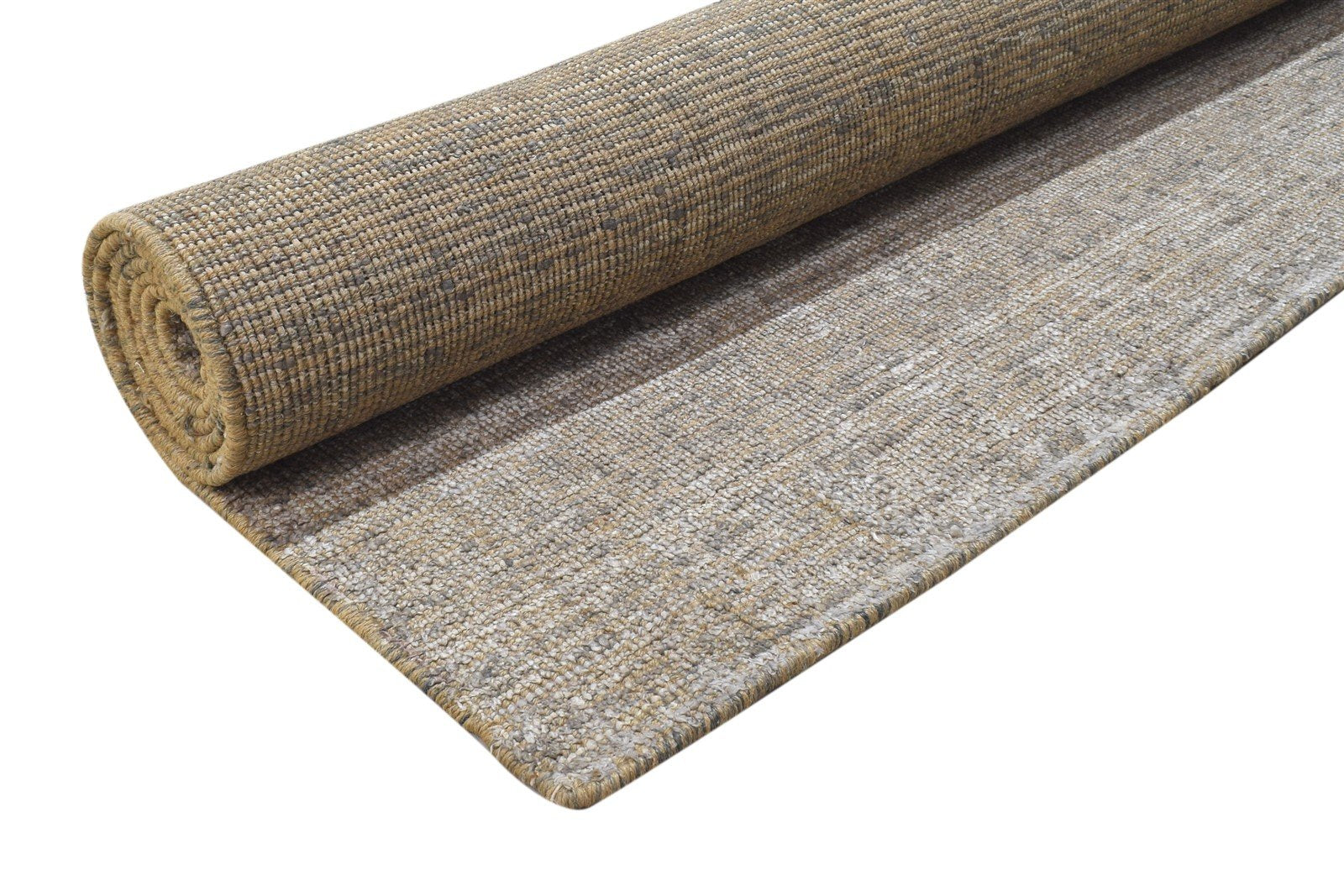 Grey Jute / Silk Rug 6X9 Modern Hand Woven Scandinavian Solid Room Size Carpet 