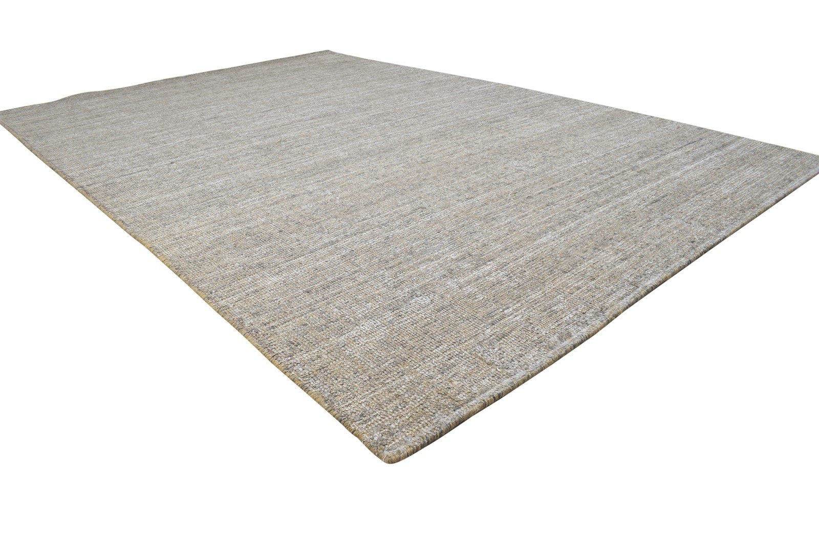 Grey Jute / Silk Rug 6X9 Modern Hand Woven Scandinavian Solid Room Size Carpet 