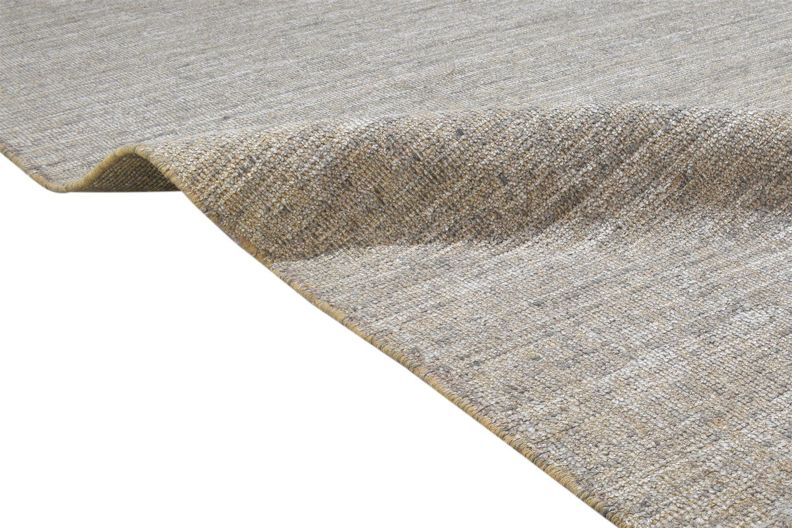 Grey Jute / Silk Rug 6X9 Modern Hand Woven Scandinavian Solid Room Size Carpet 