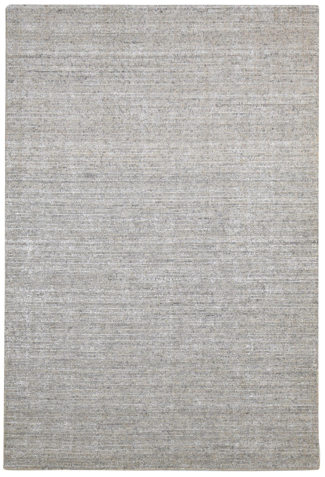 Grey Jute / Silk Rug 6X9 Modern Hand Woven Scandinavian Solid Room Size Carpet 