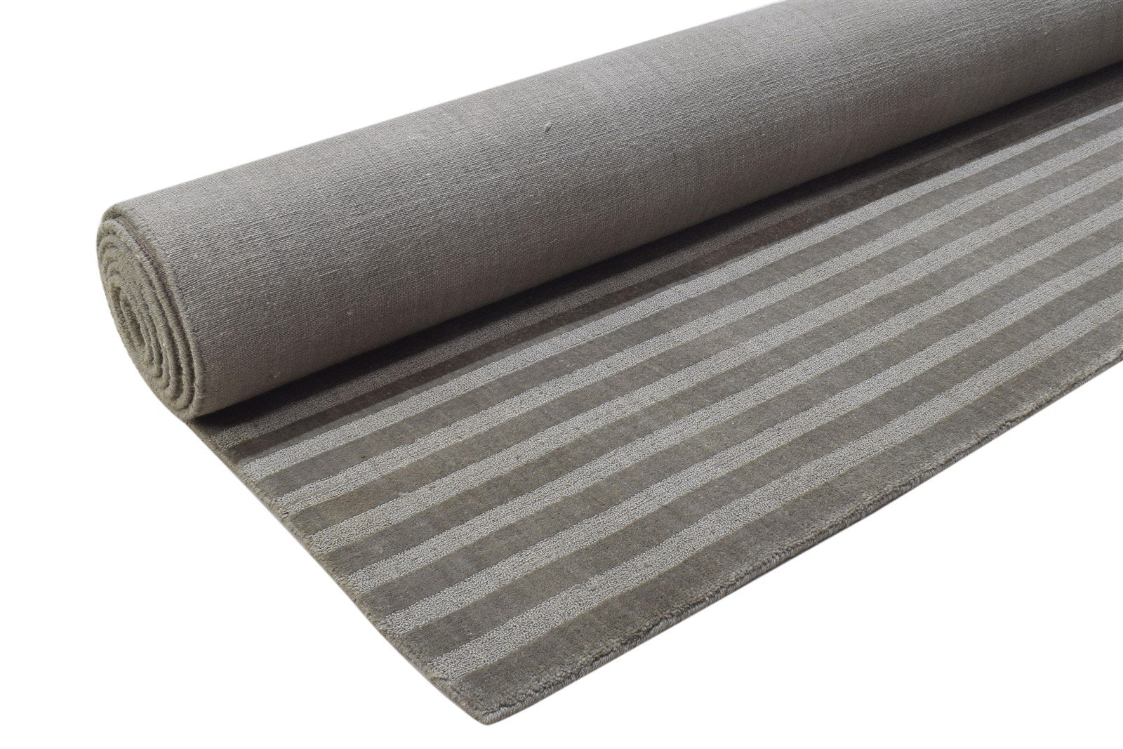 Hand Woven Dark Grey Wool Rug 6X9 Modern Scandinavian Striped Room Size Carpet 