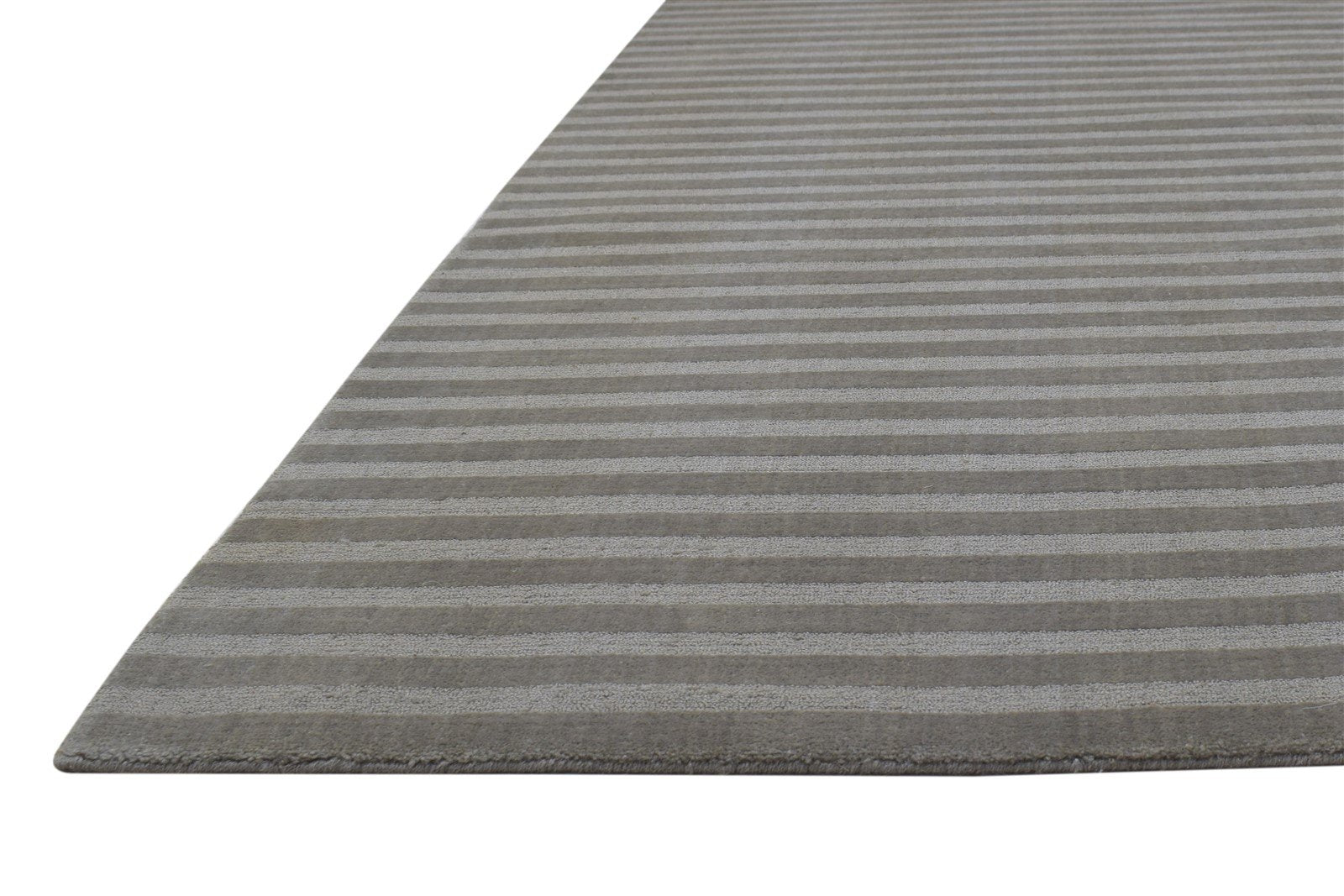 Hand Woven Dark Grey Wool Rug 6X9 Modern Scandinavian Striped Room Size Carpet 