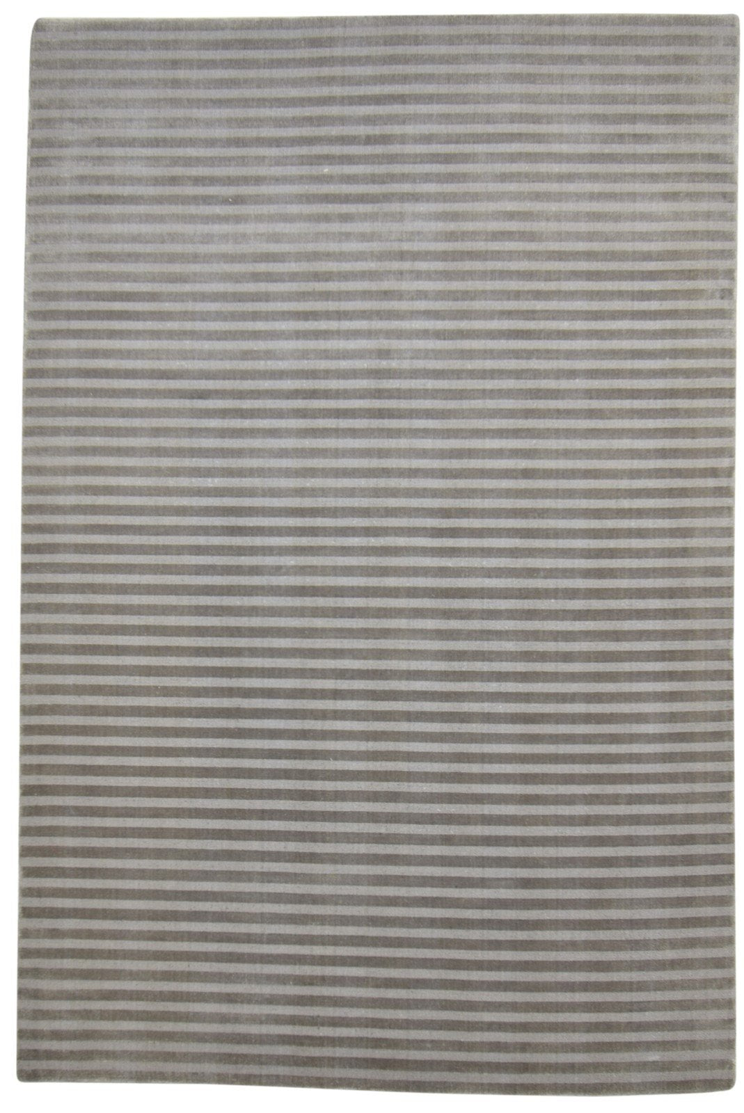 Hand Woven Dark Grey Wool Rug 6X9 Modern Scandinavian Striped Room Size Carpet 