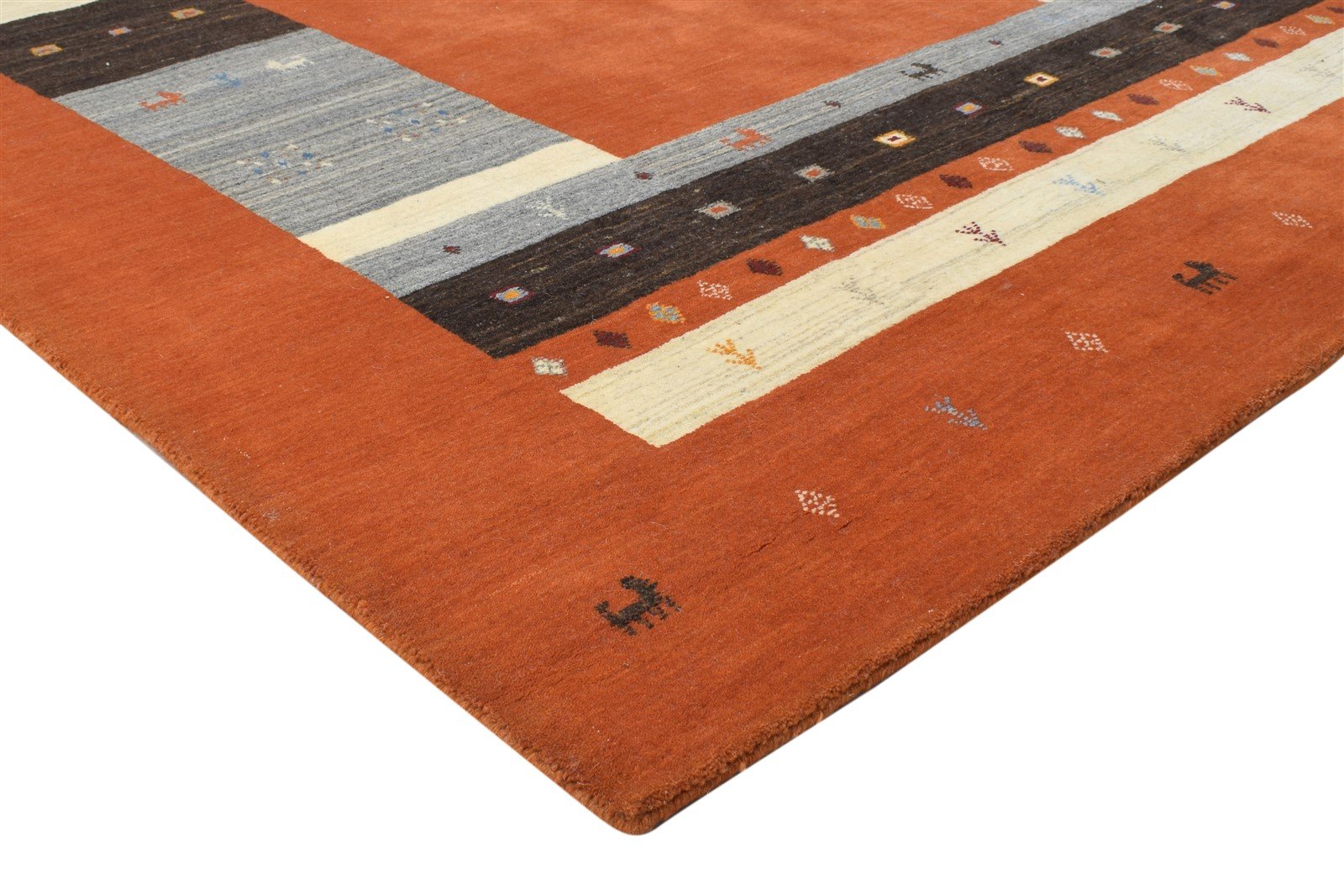 Wool Rust Rug 6' X 8' Persian Hand Woven Gabbeh Southwestern Room Size Carpet 