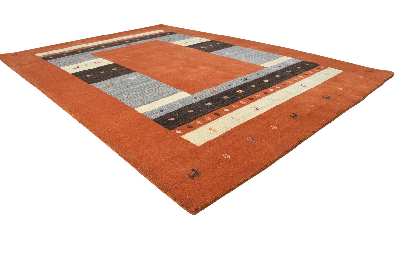 Wool Rust Rug 6' X 8' Persian Hand Woven Gabbeh Southwestern Room Size Carpet 