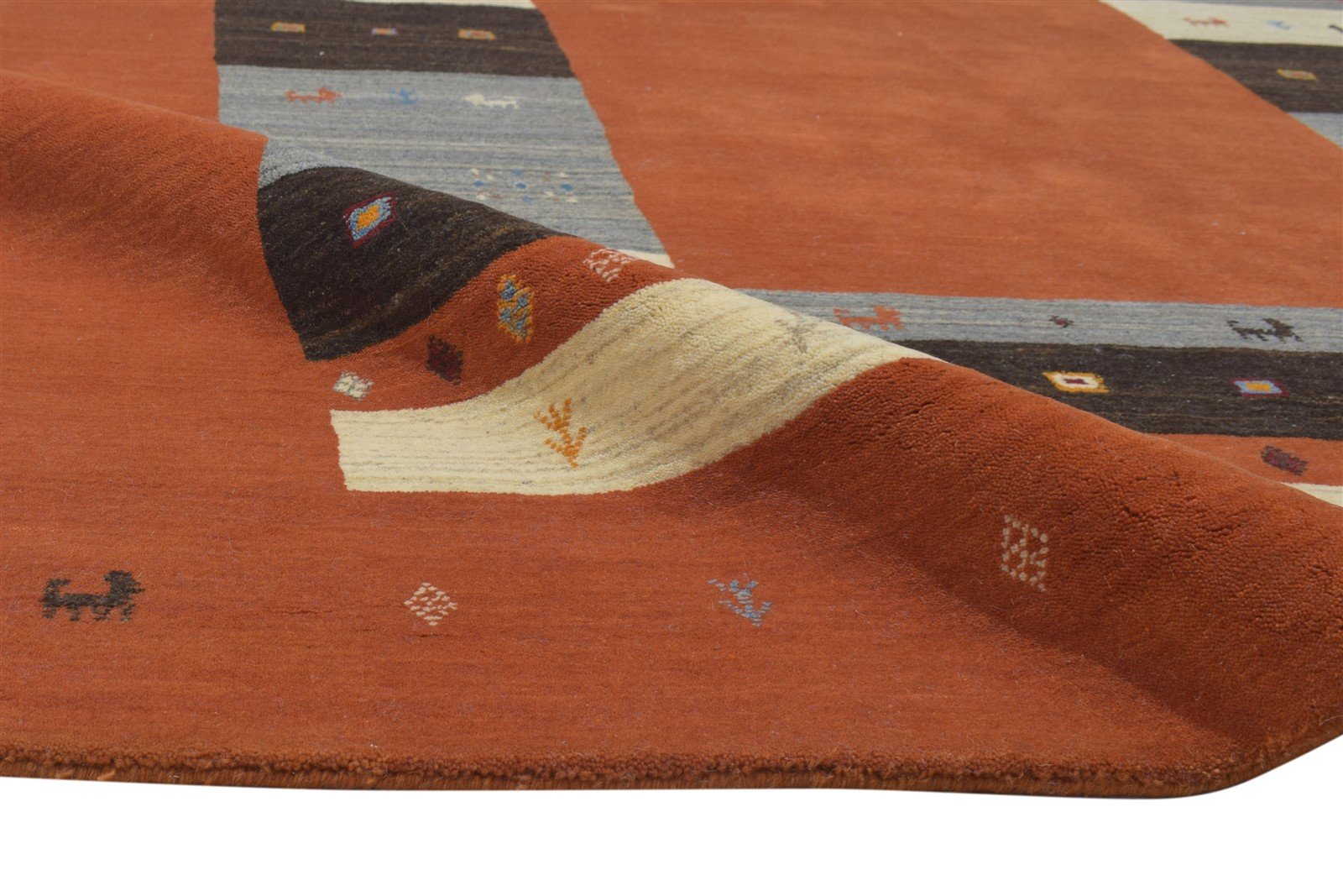 Wool Rust Rug 6' X 8' Persian Hand Woven Gabbeh Southwestern Room Size Carpet 