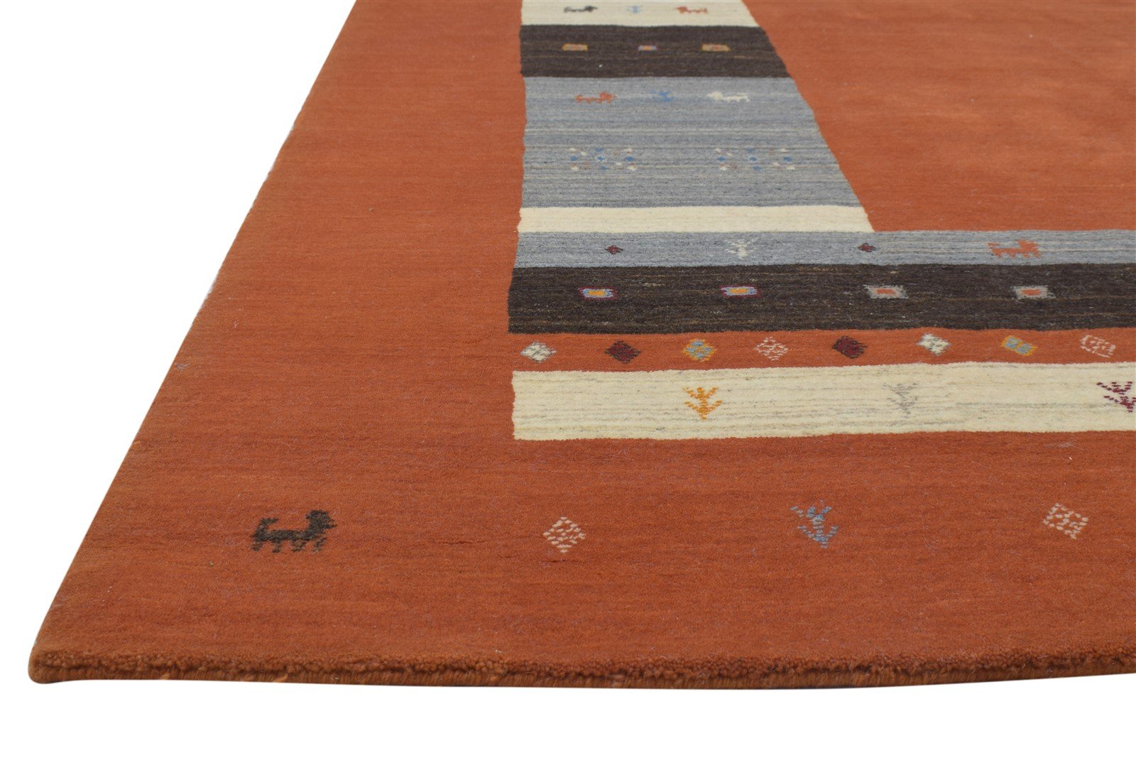 Wool Rust Rug 6' X 8' Persian Hand Woven Gabbeh Southwestern Room Size Carpet 