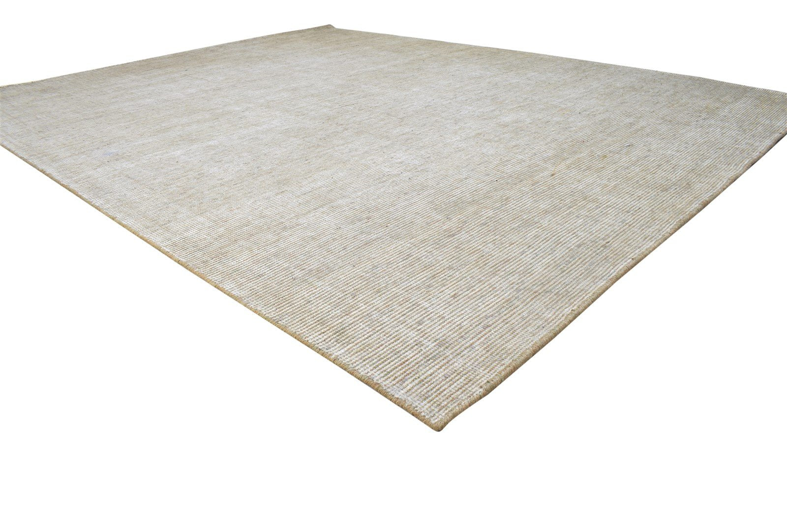 Jute / Silk Grey Rug 8' X 10' Modern Handloom Scandinavian Solid Large Carpet 