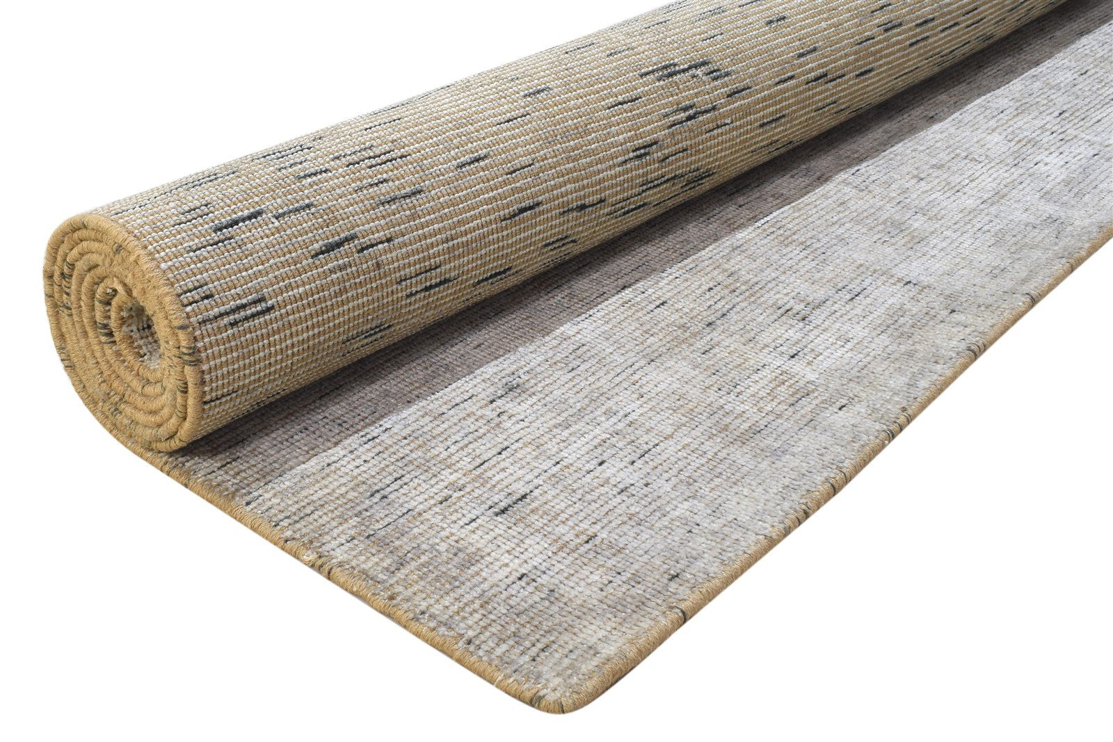 8' X 10' Rug Jute / Silk Grey Modern Hand Woven Scandinavian Solid Large Carpet 