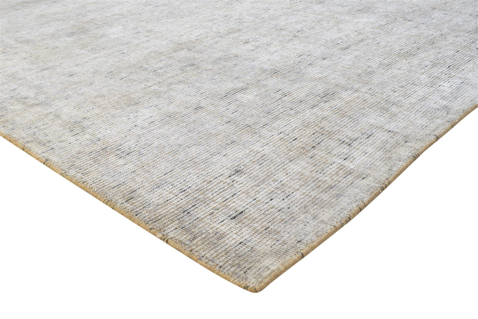 8' X 10' Rug Jute / Silk Grey Modern Hand Woven Scandinavian Solid Large Carpet 