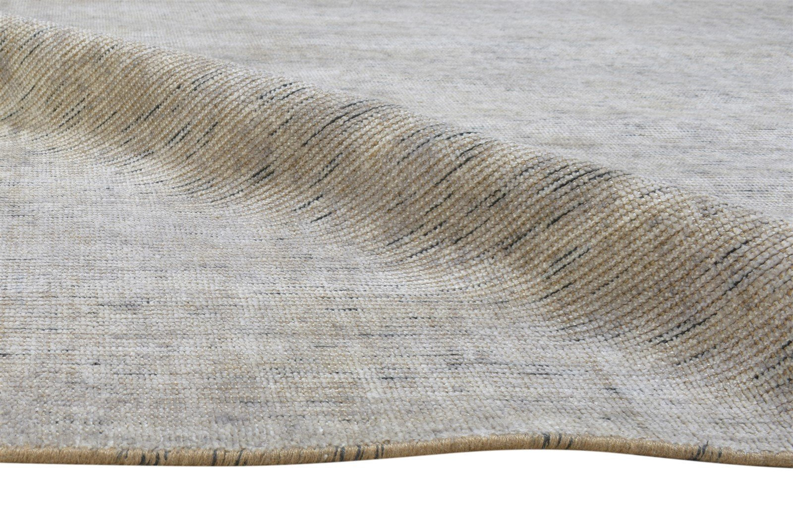 8' X 10' Rug Jute / Silk Grey Modern Hand Woven Scandinavian Solid Large Carpet 