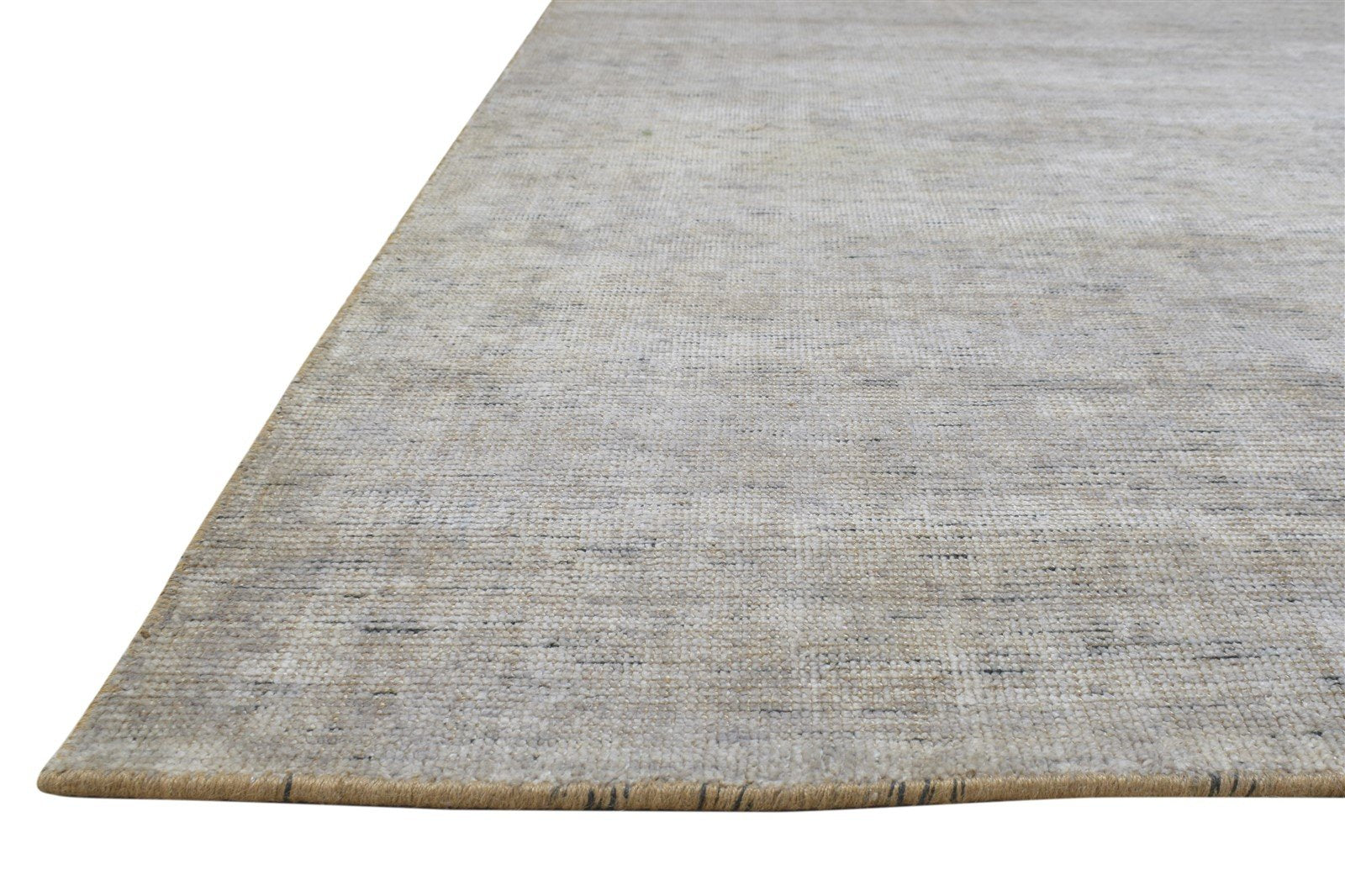 8' X 10' Rug Jute / Silk Grey Modern Hand Woven Scandinavian Solid Large Carpet 