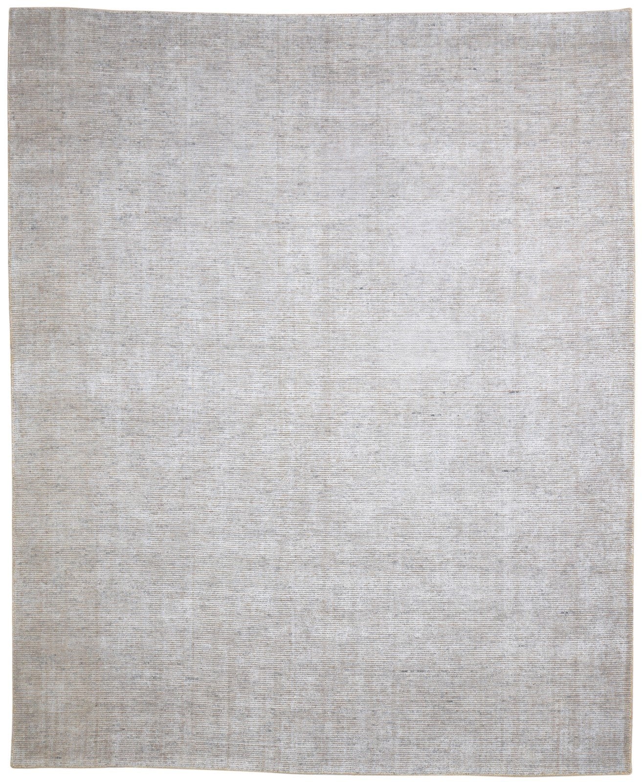 Hand Woven Grey Jute / Silk Rug 8' X 10' Modern Scandinavian Solid Large Carpet 