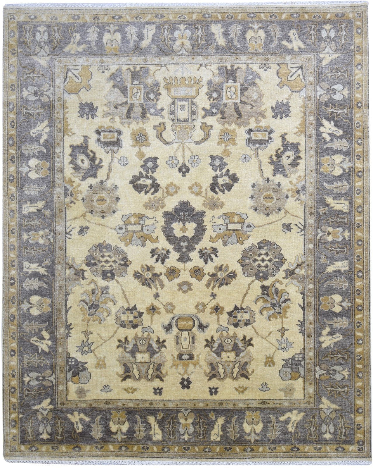 Sand Wool Rug 8' X 10' Persian Hand Knotted Oushak Oriental Large Carpet 