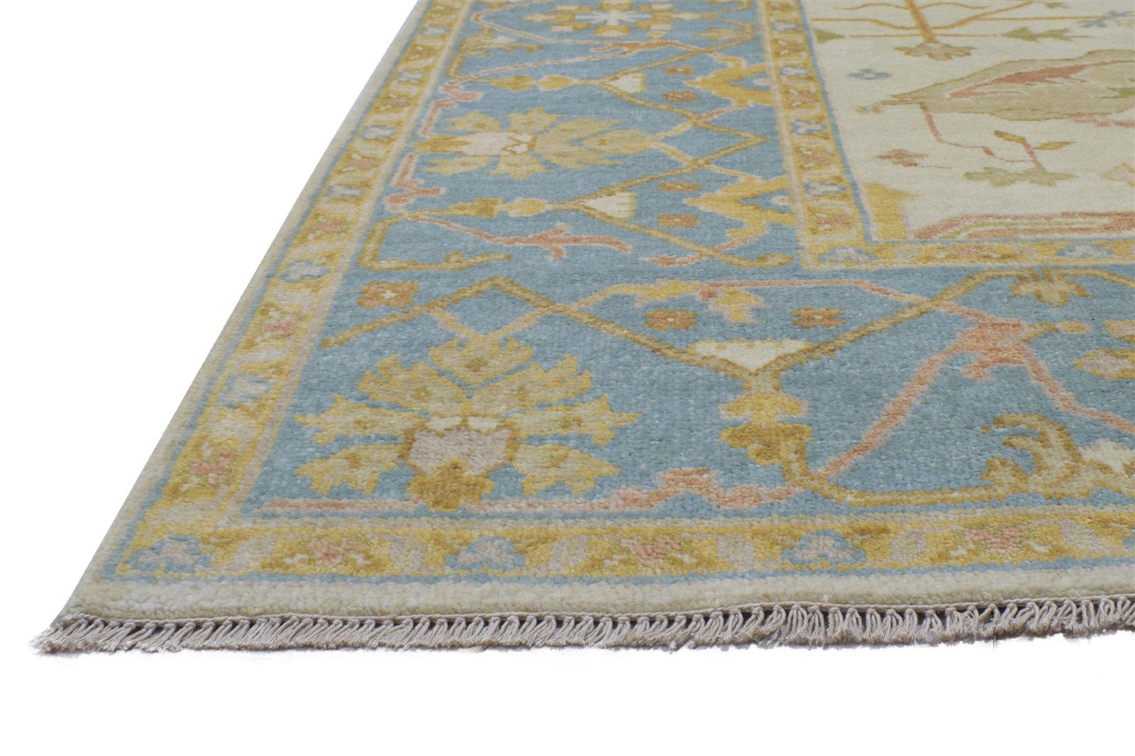 Wool Sand Rug 8' X 10' Persian Hand Knotted Oushak Oriental Large Carpet 