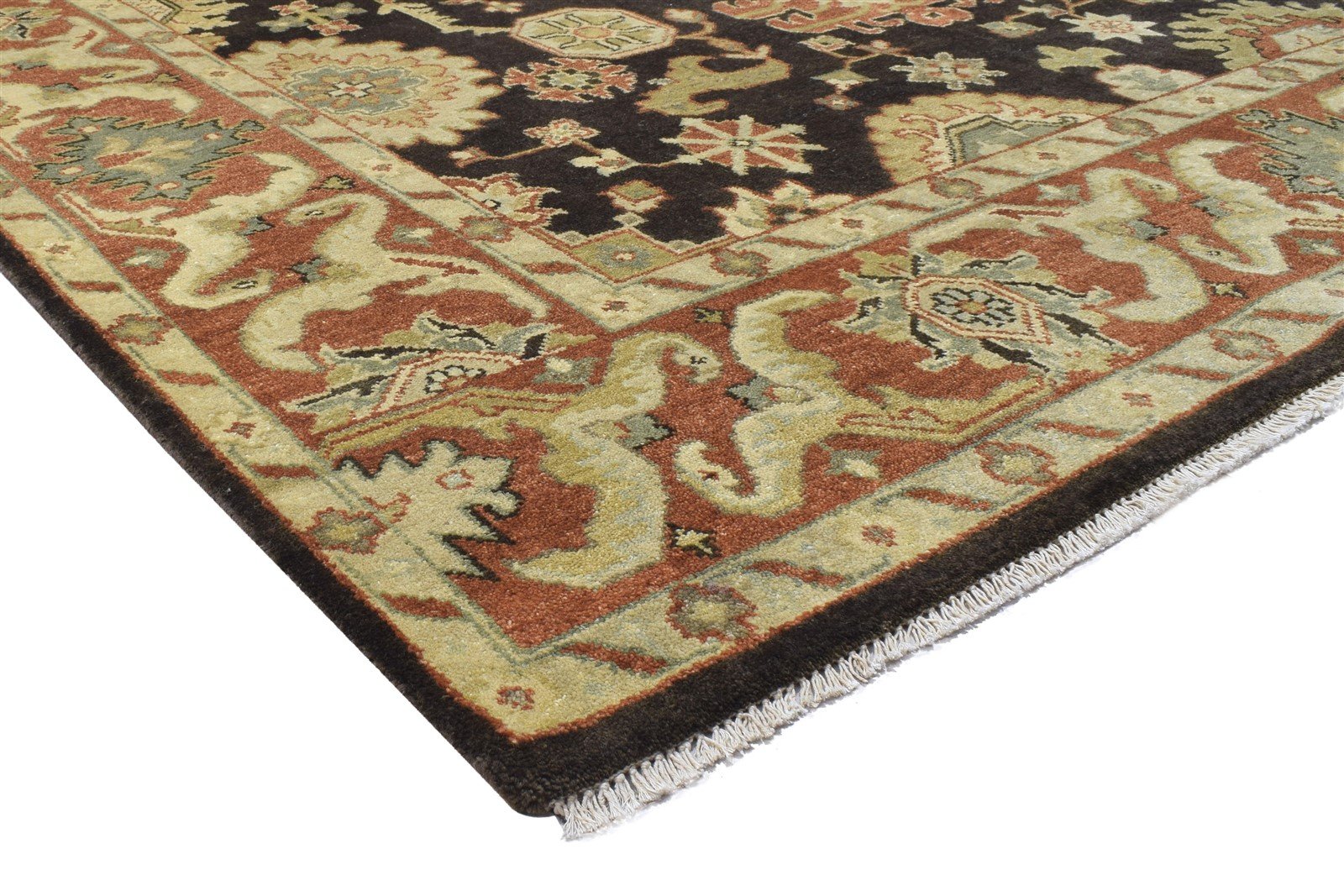 Hand Knotted Black Wool Rug 8' X 10' Persian Oushak Oriental Large Carpet  Area Rug 