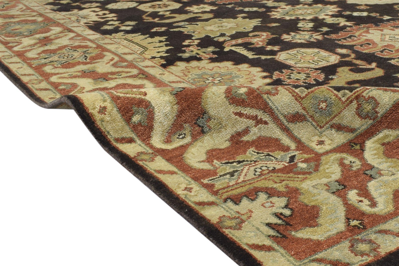 Hand Knotted Black Wool Rug 8' X 10' Persian Oushak Oriental Large Carpet  Area Rug 