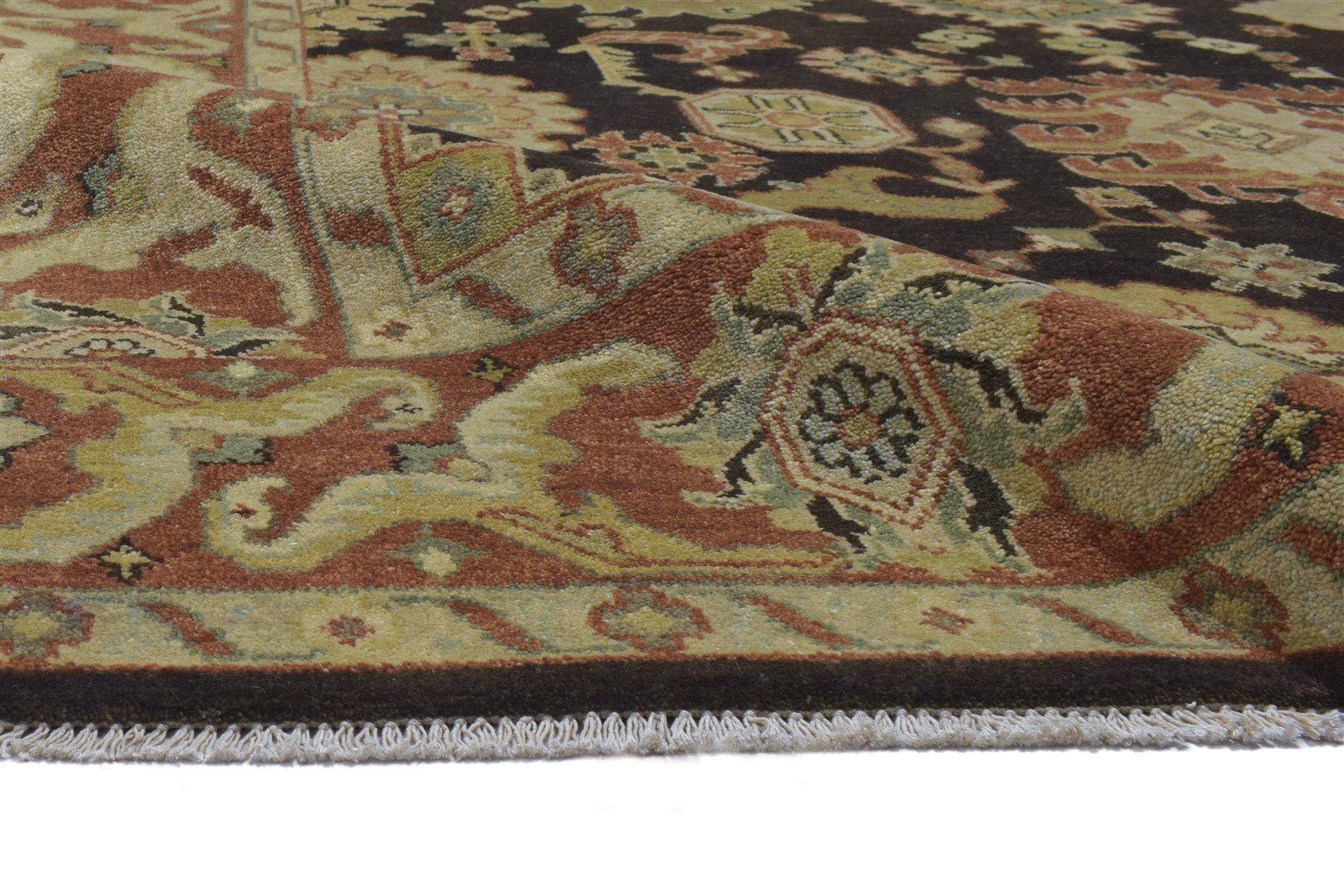 Hand Knotted Black Wool Rug 8' X 10' Persian Oushak Oriental Large Carpet  Area Rug 