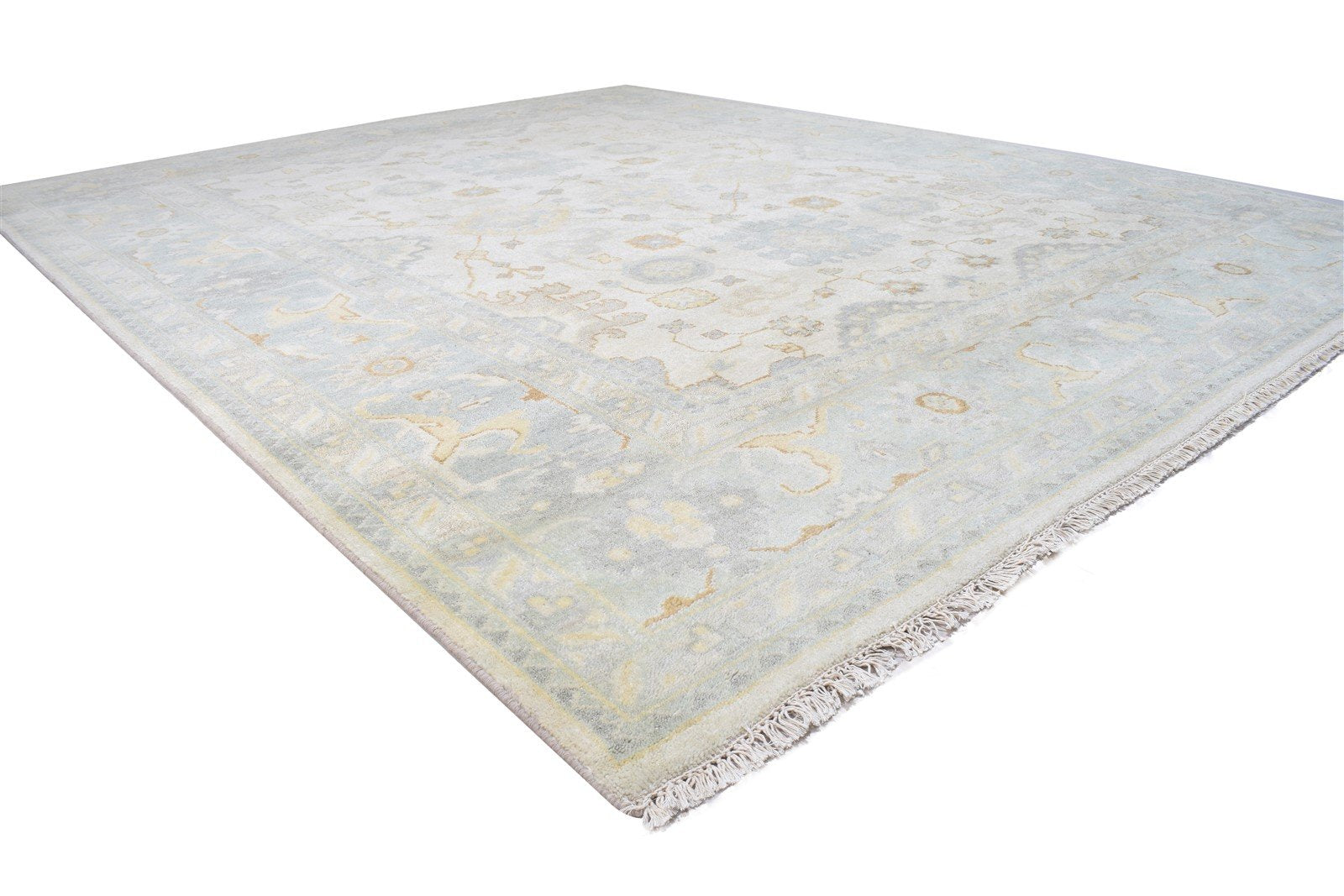 Wool Grey Rug 8' X 10' Persian Hand Knotted Oushak Oriental Large Carpet  Area Rug 
