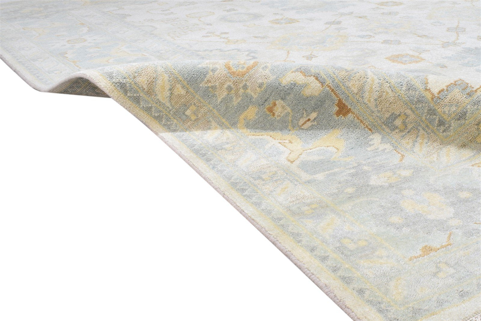 Wool Grey Rug 8' X 10' Persian Hand Knotted Oushak Oriental Large Carpet  Area Rug 