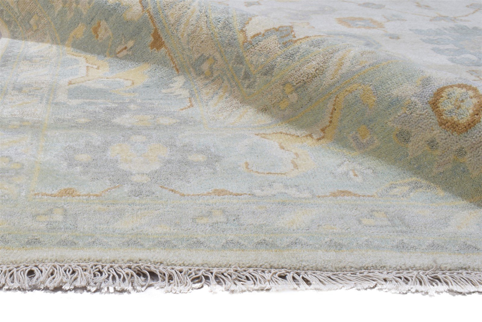 Wool Grey Rug 8' X 10' Persian Hand Knotted Oushak Oriental Large Carpet  Area Rug 